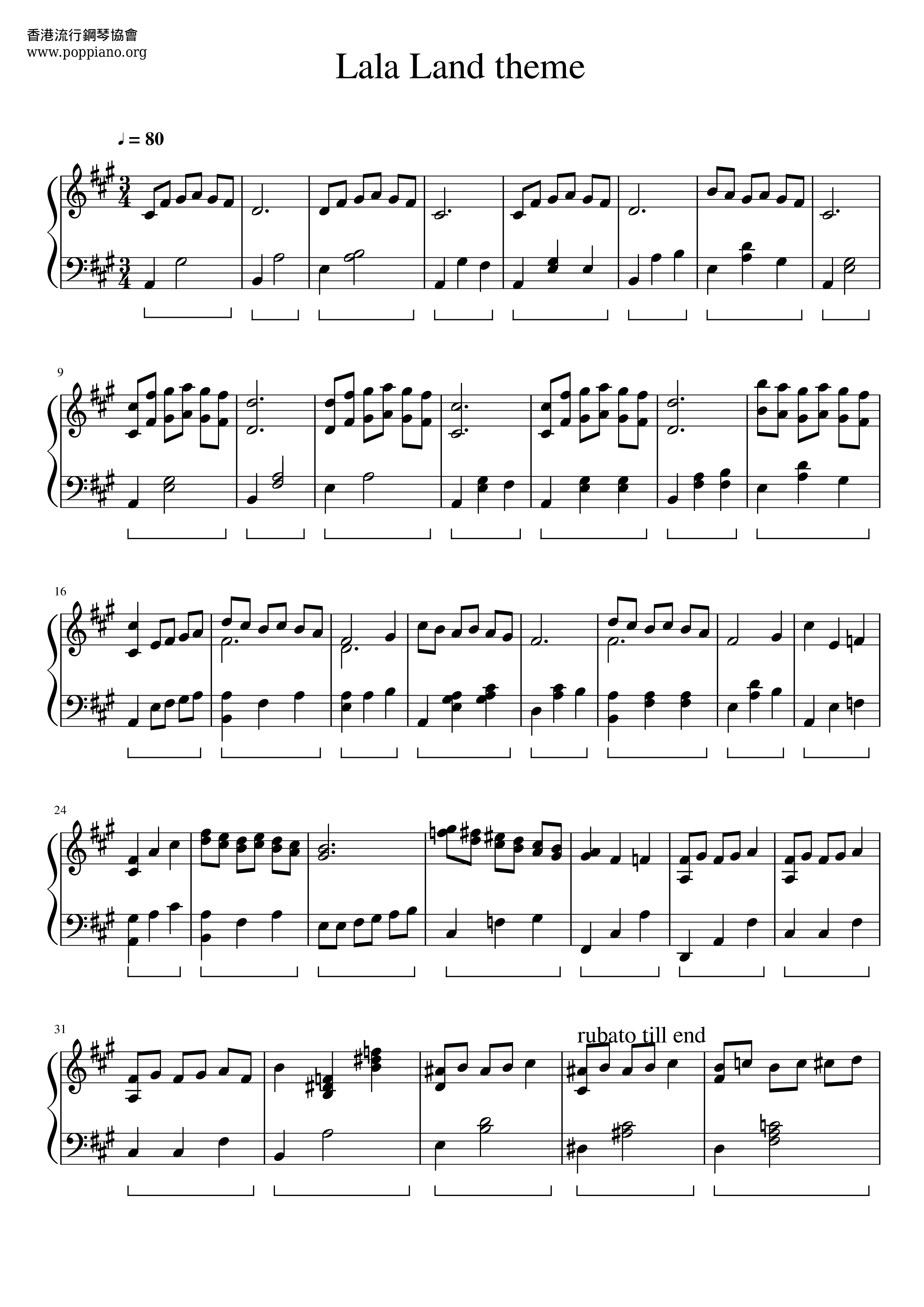 La La Land - Mia & Sebastian's Theme琴谱
