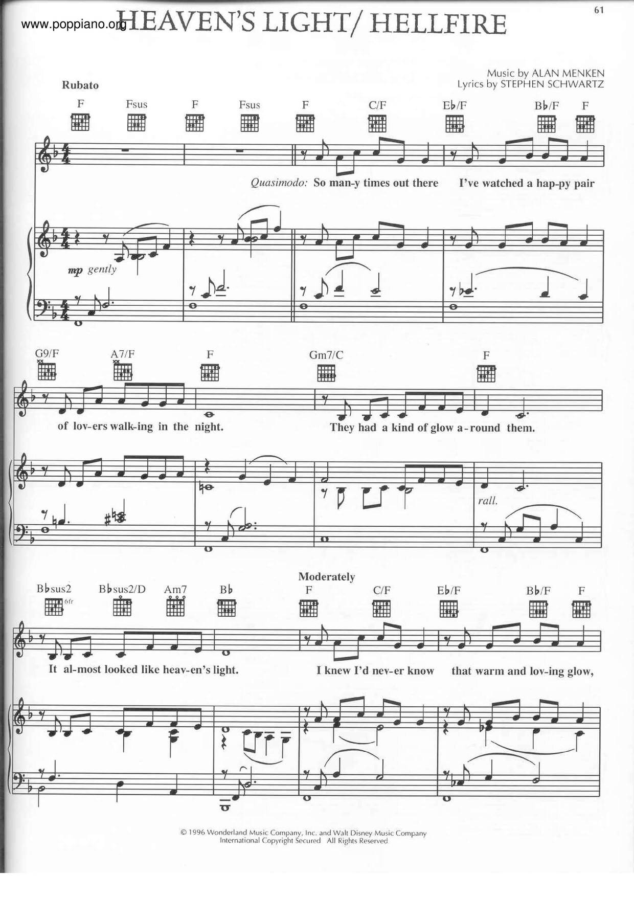 Heaven's Light/Hellfire琴谱