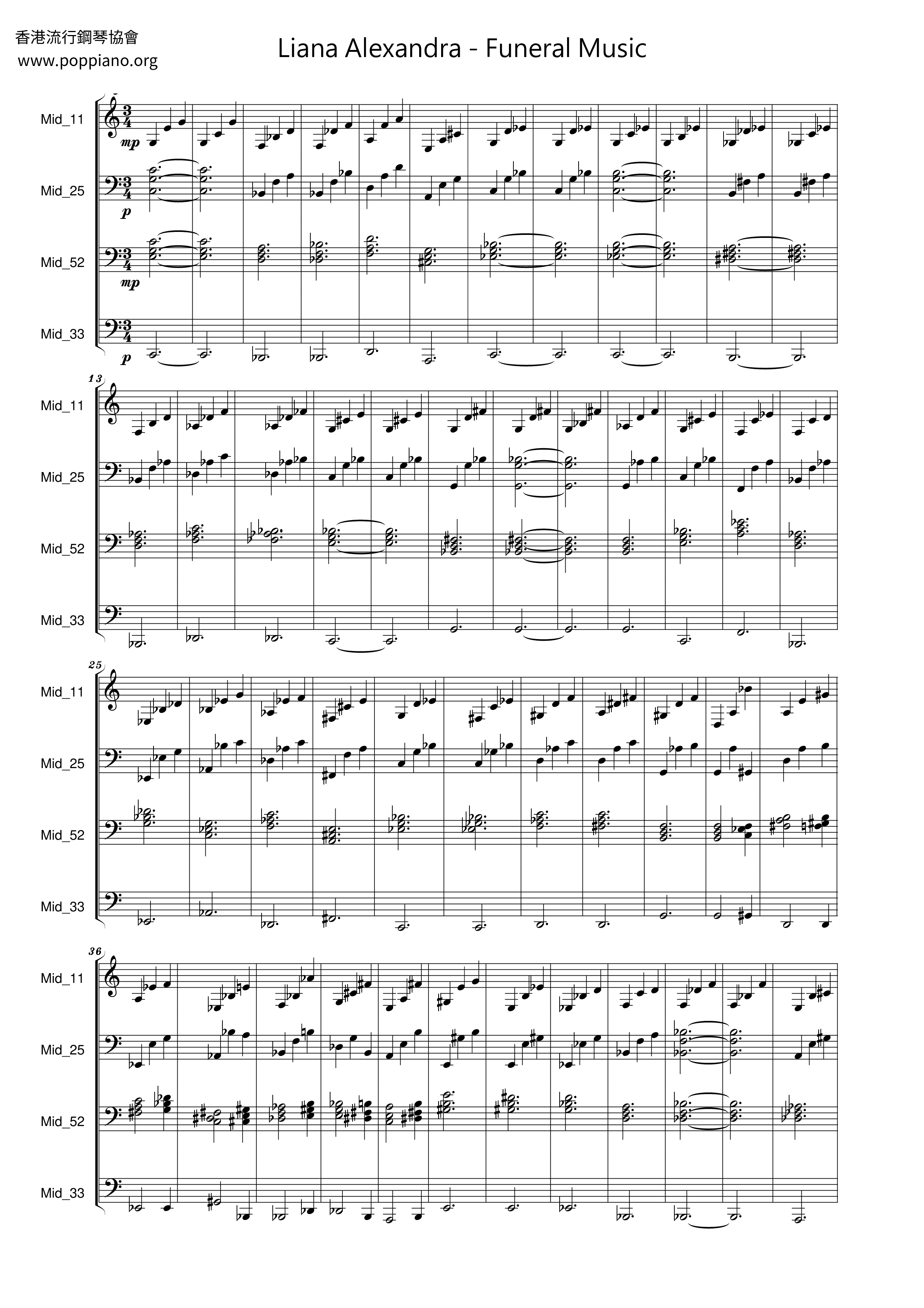 Funeral Music琴谱