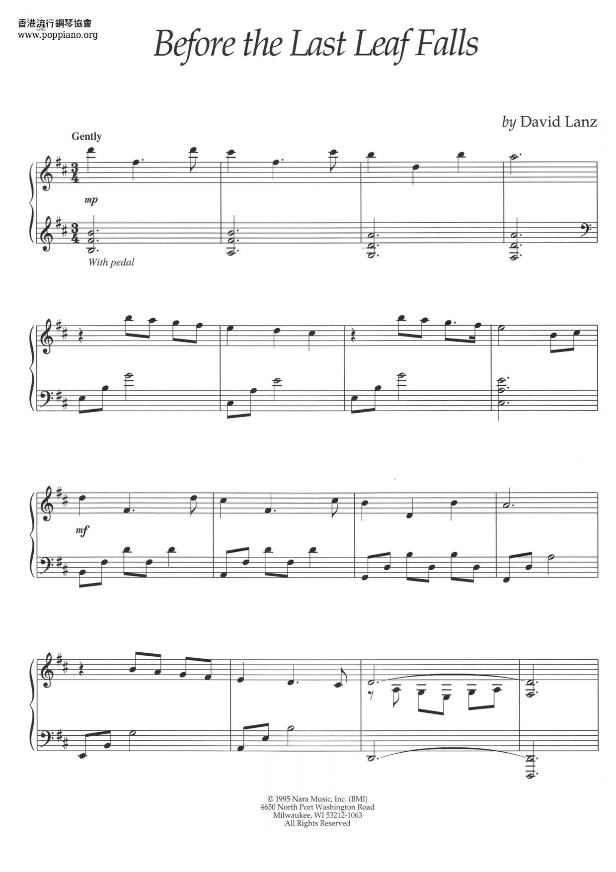 Before The Last Leaf Falls琴谱
