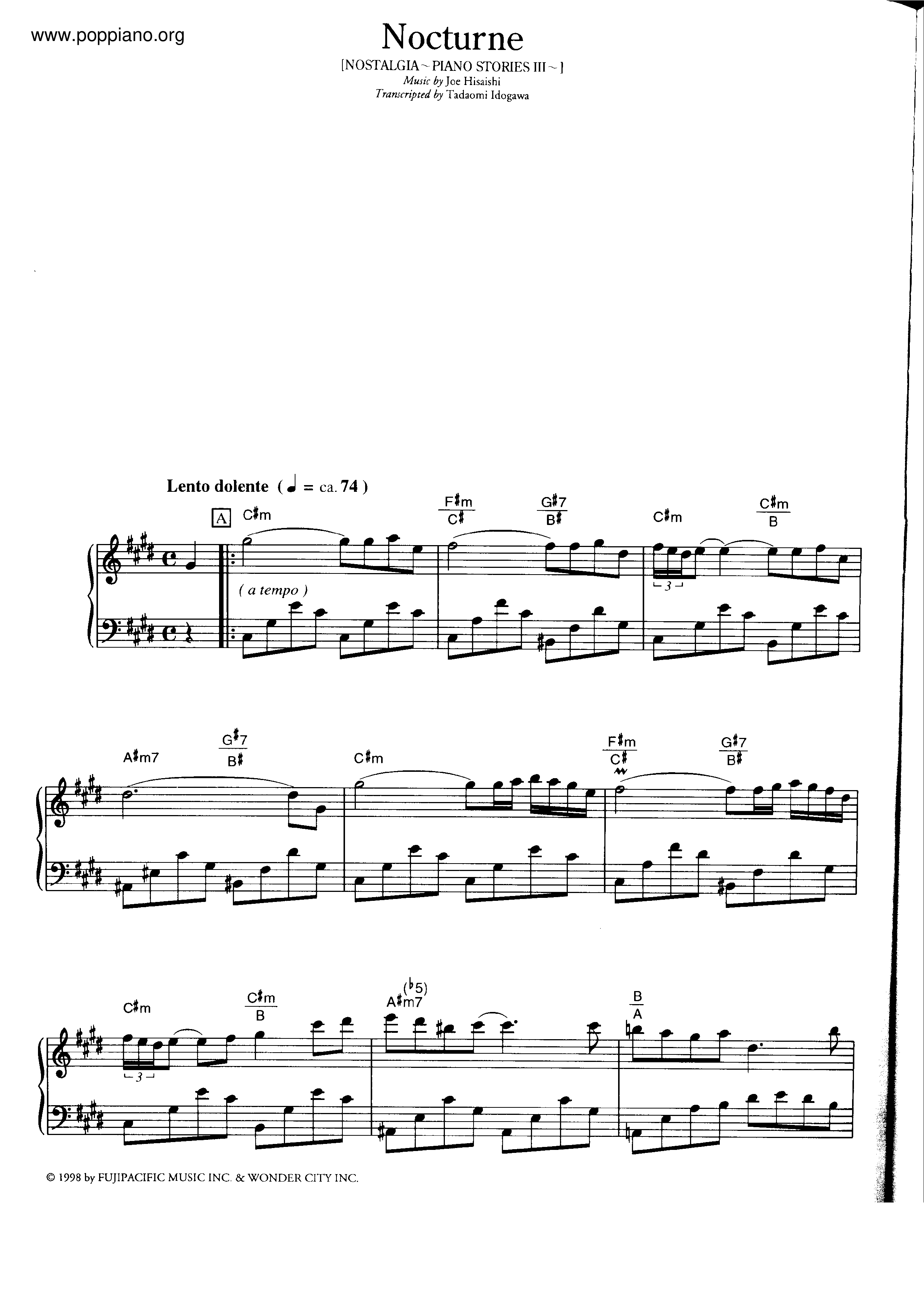 Nocturne琴谱