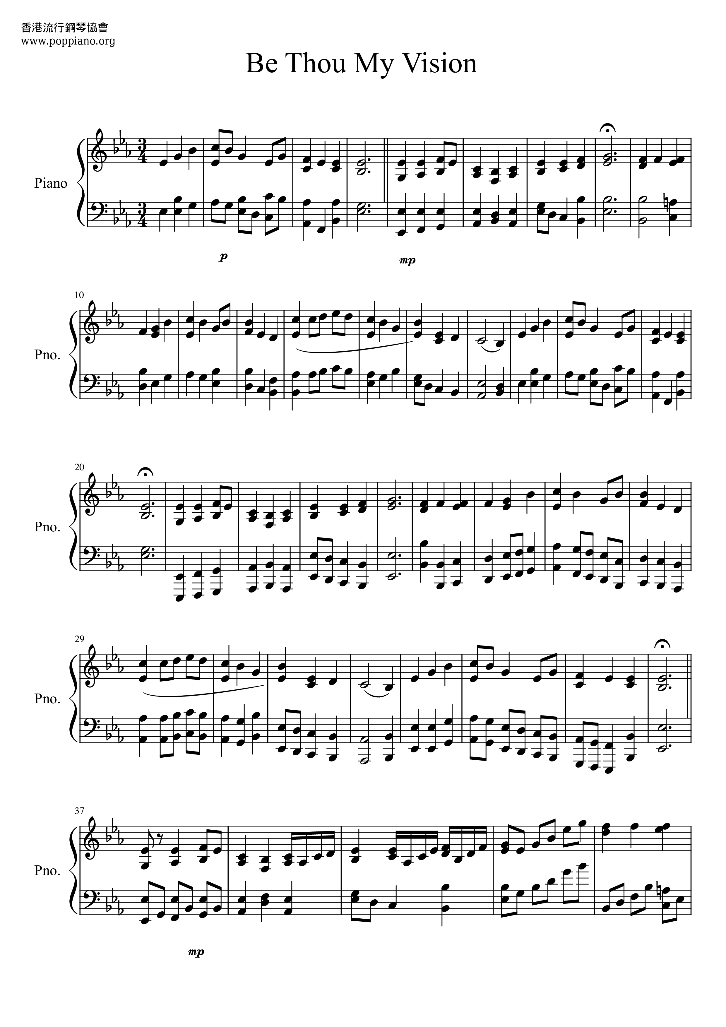 Be Thou My Vision琴谱