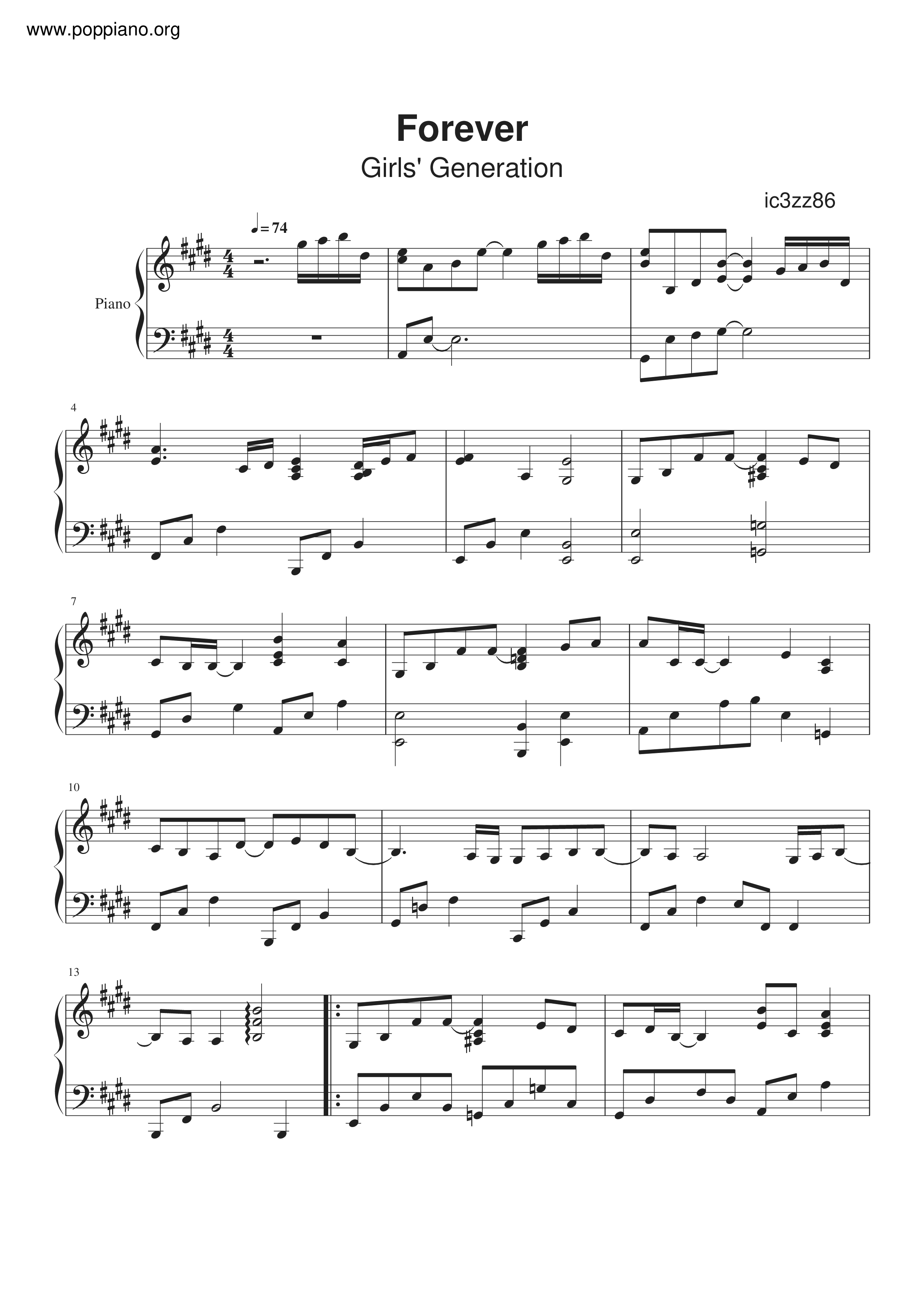 Forever琴谱