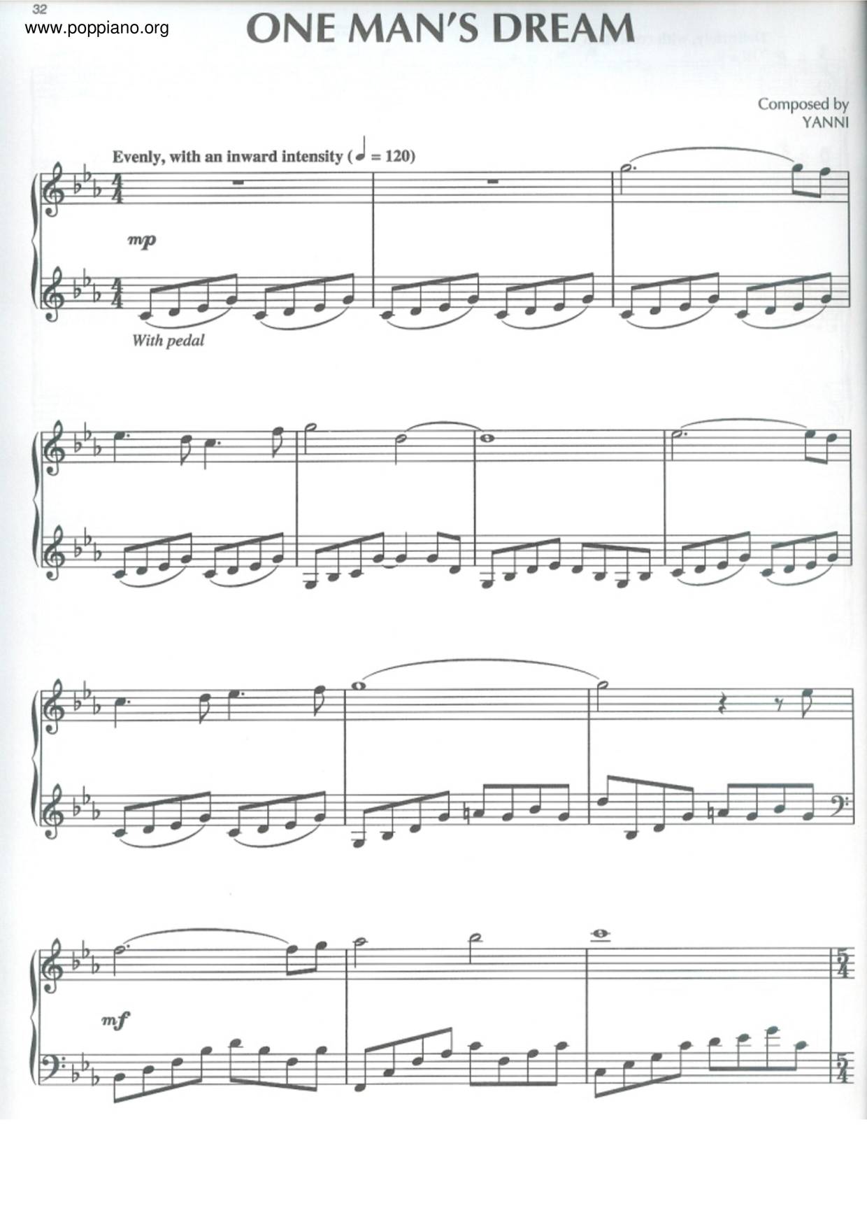 One Man's Dream琴谱