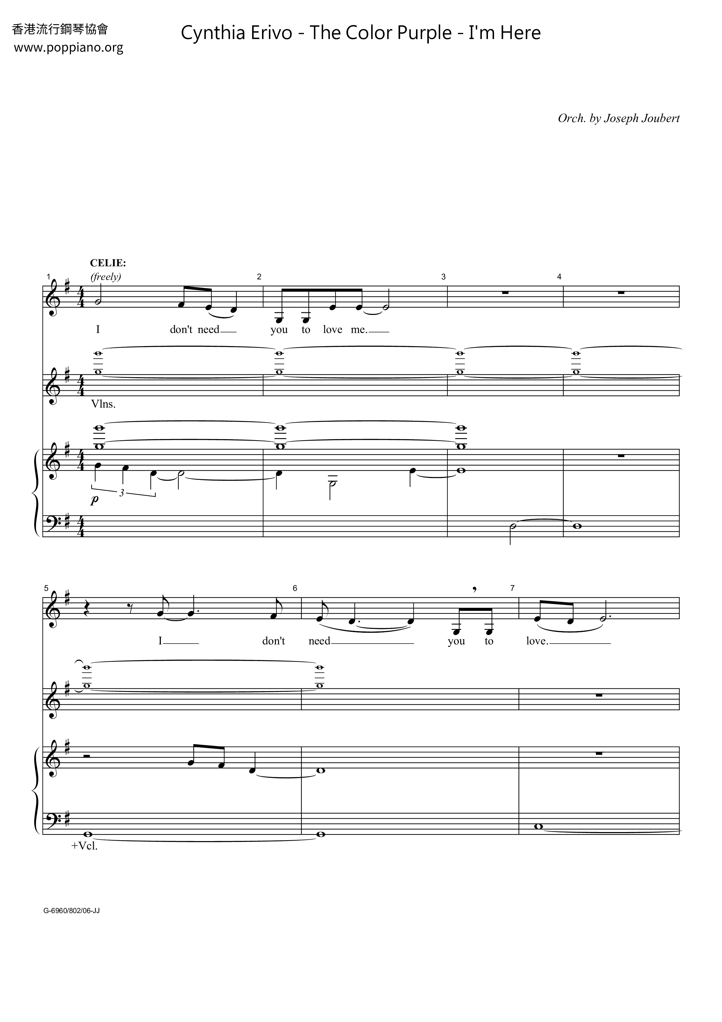 The Color Purple - I'm Here琴谱