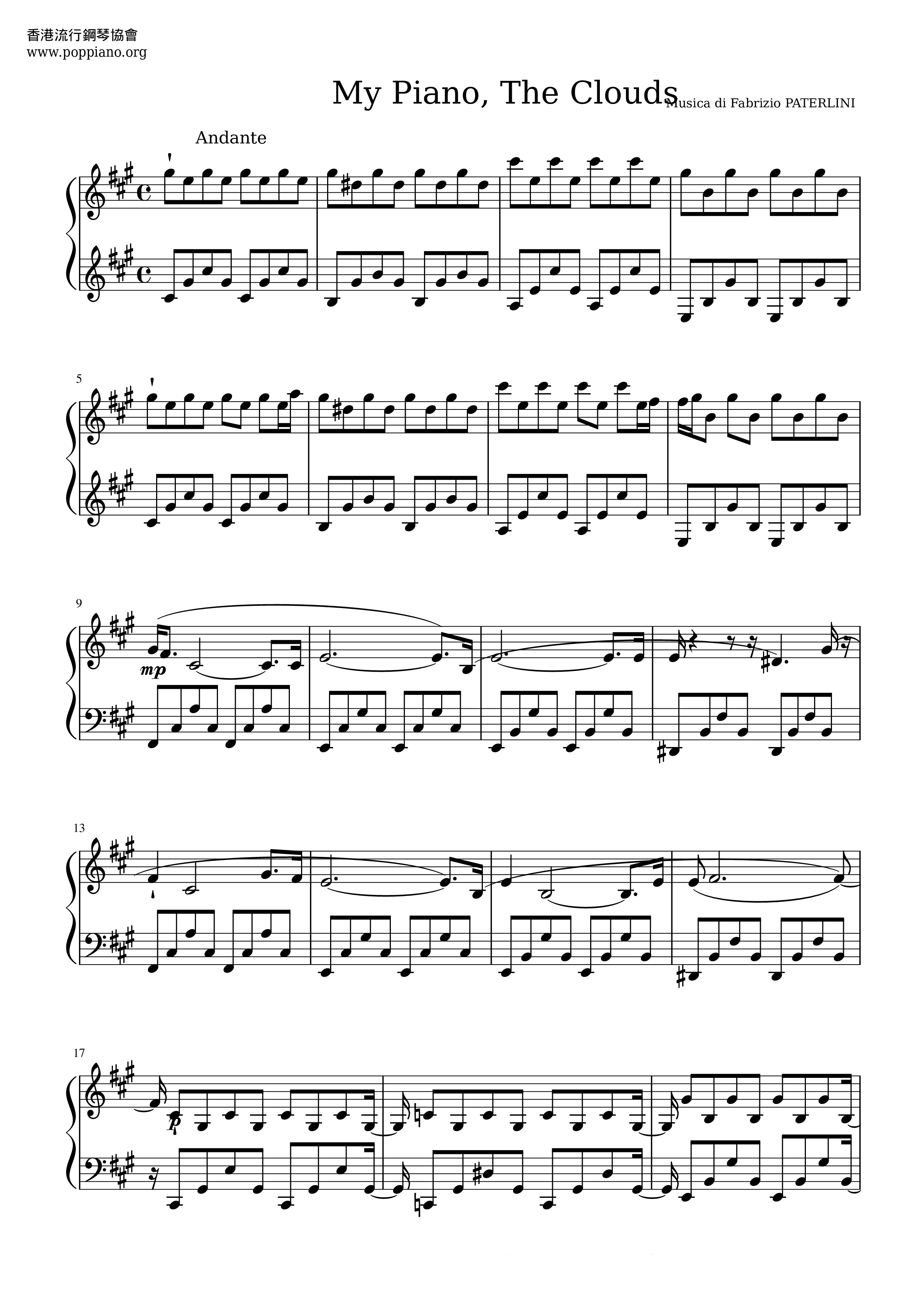 My Piano, The Clouds琴谱