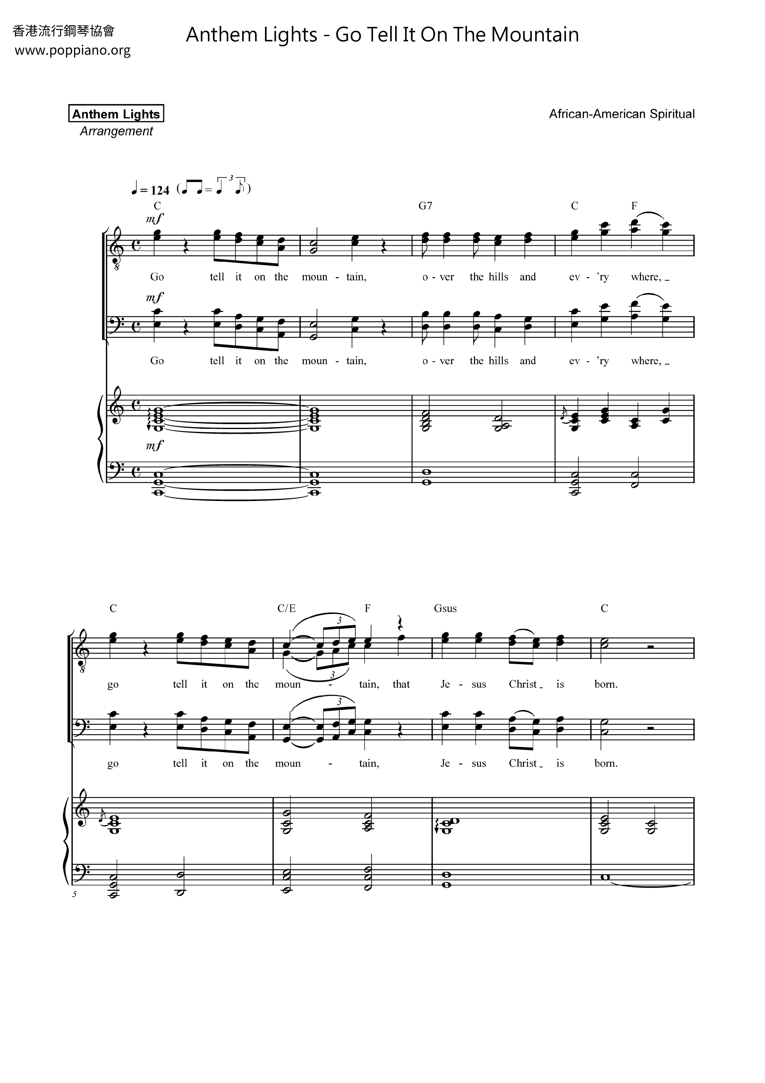 Go Tell It On The Mountain琴谱