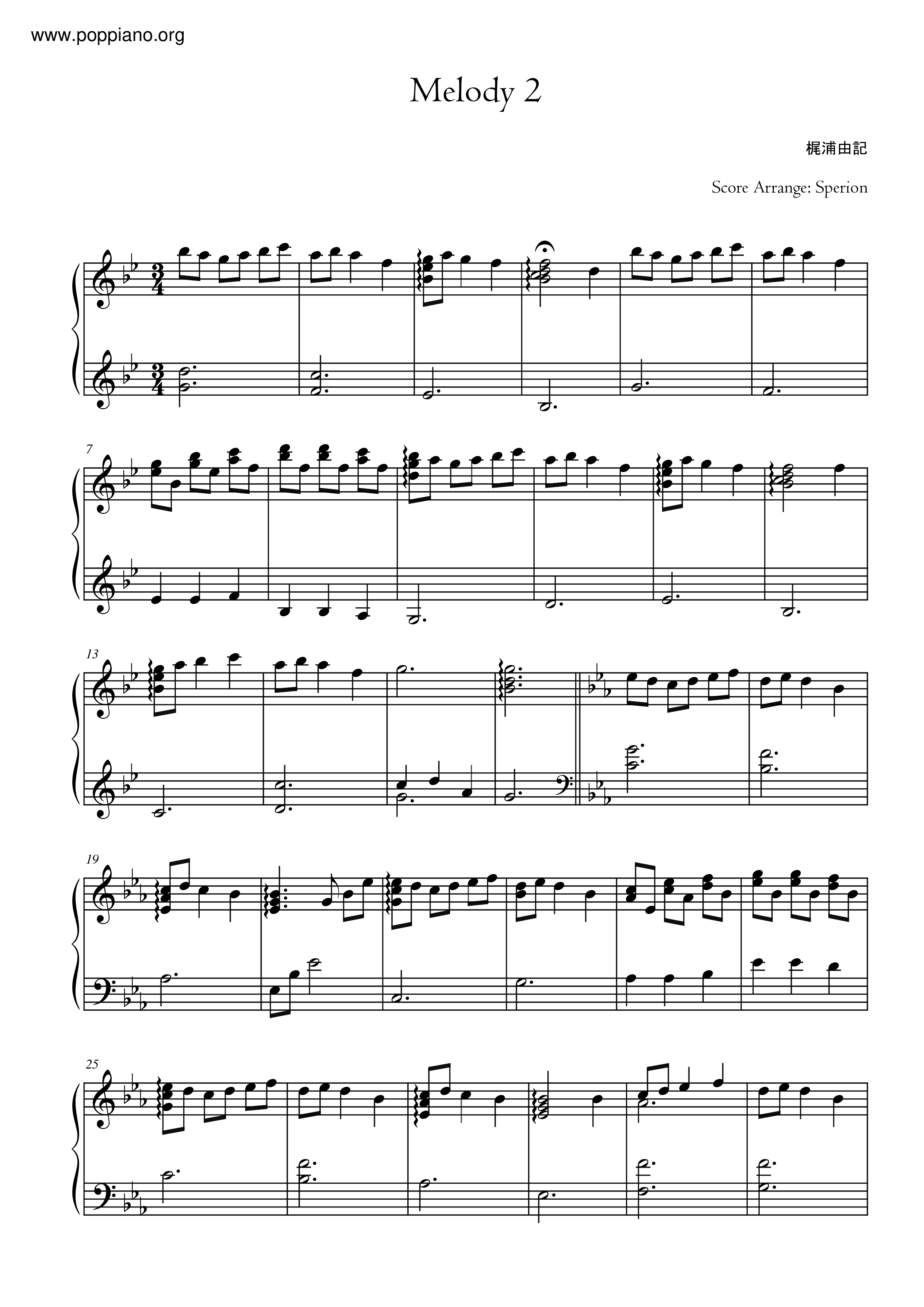 Melody 2琴谱