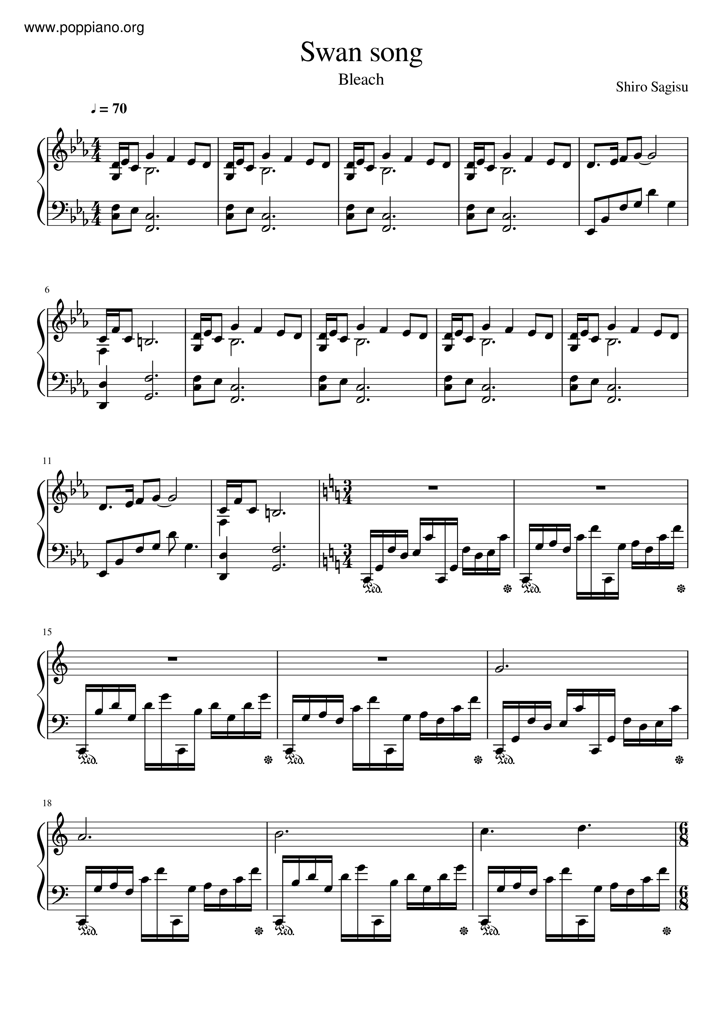 Swan Song琴谱