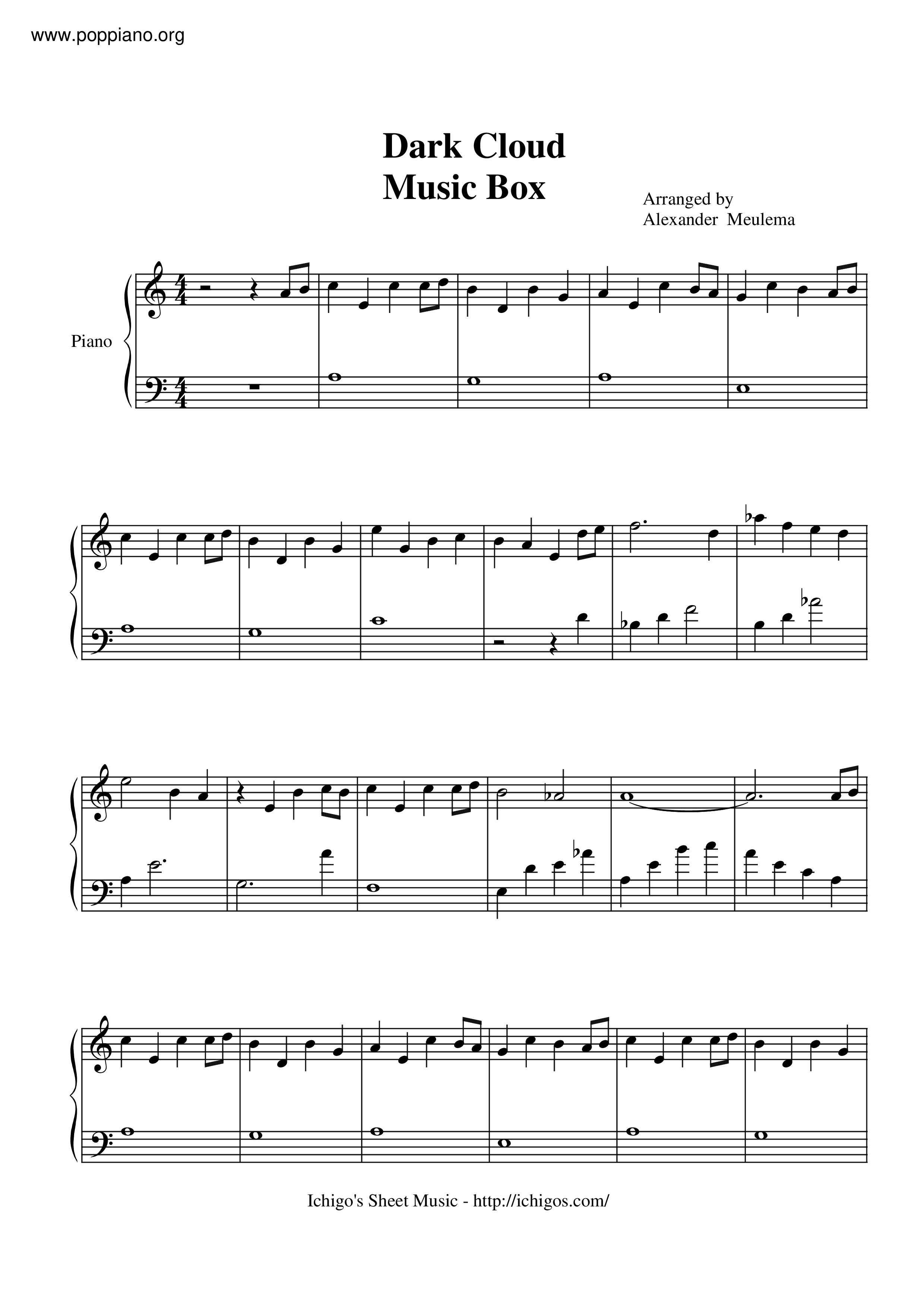 Music Box琴谱