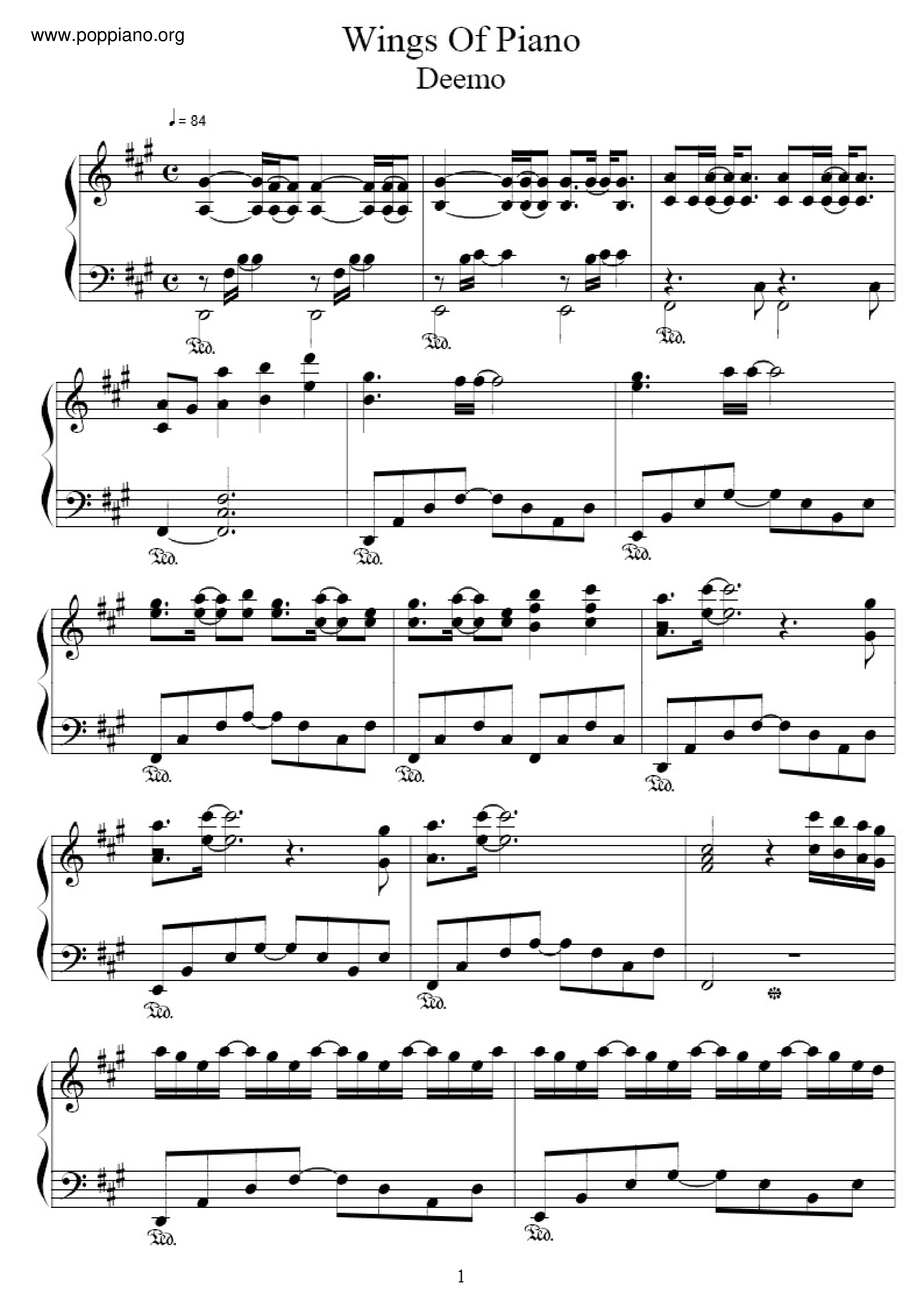Wings Of Piano琴谱