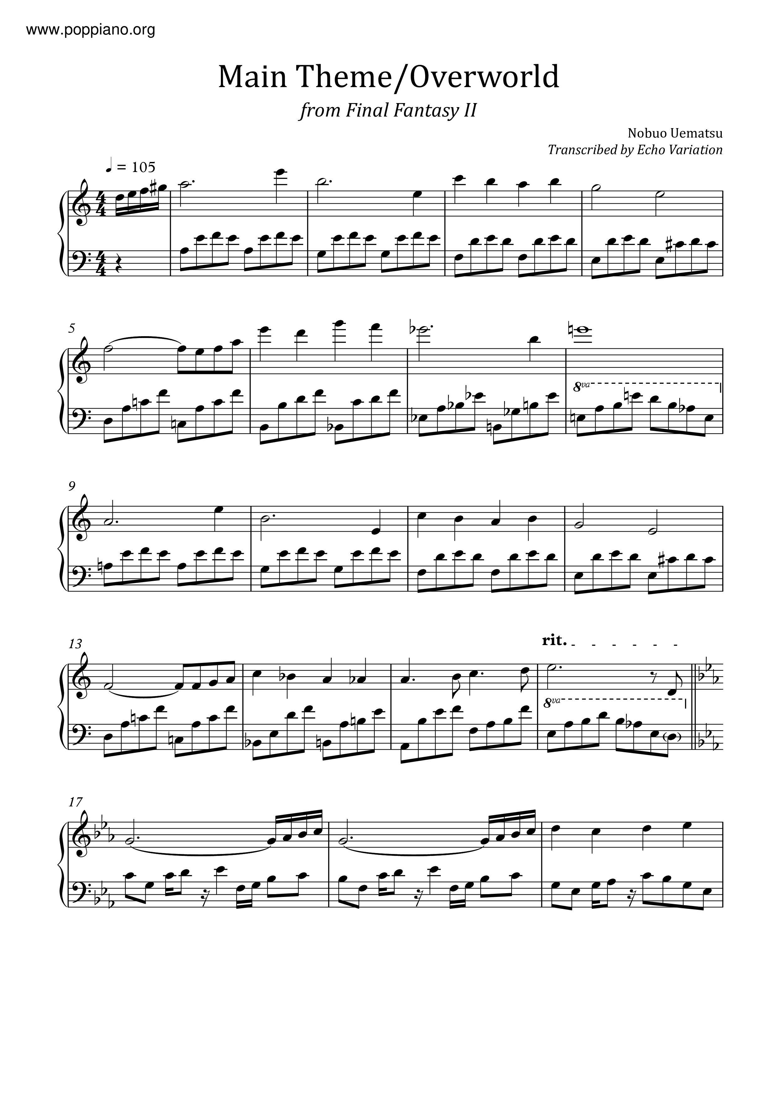 Main Theme/Overworld琴谱