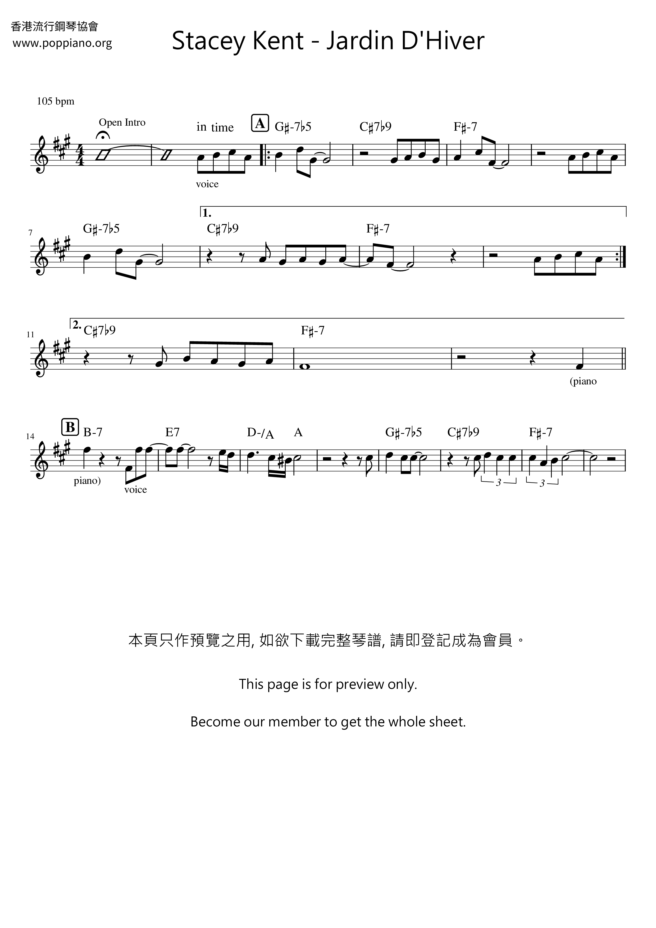 Jardin D'Hiver琴谱
