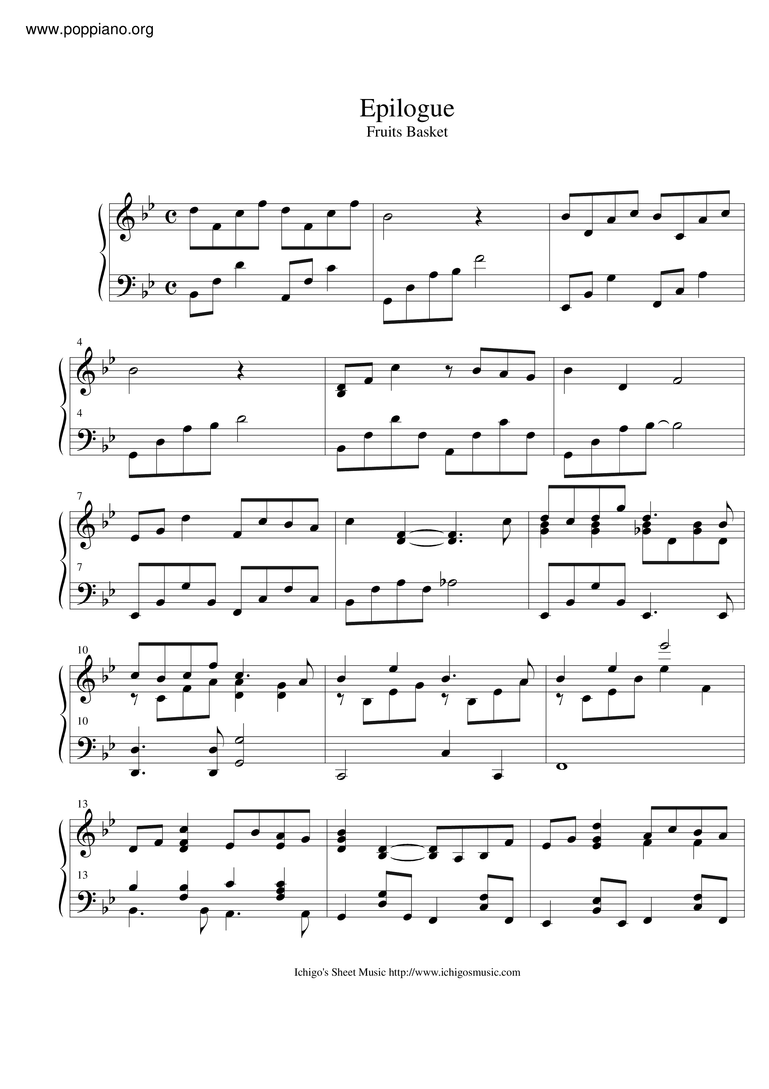 Epilogue琴谱