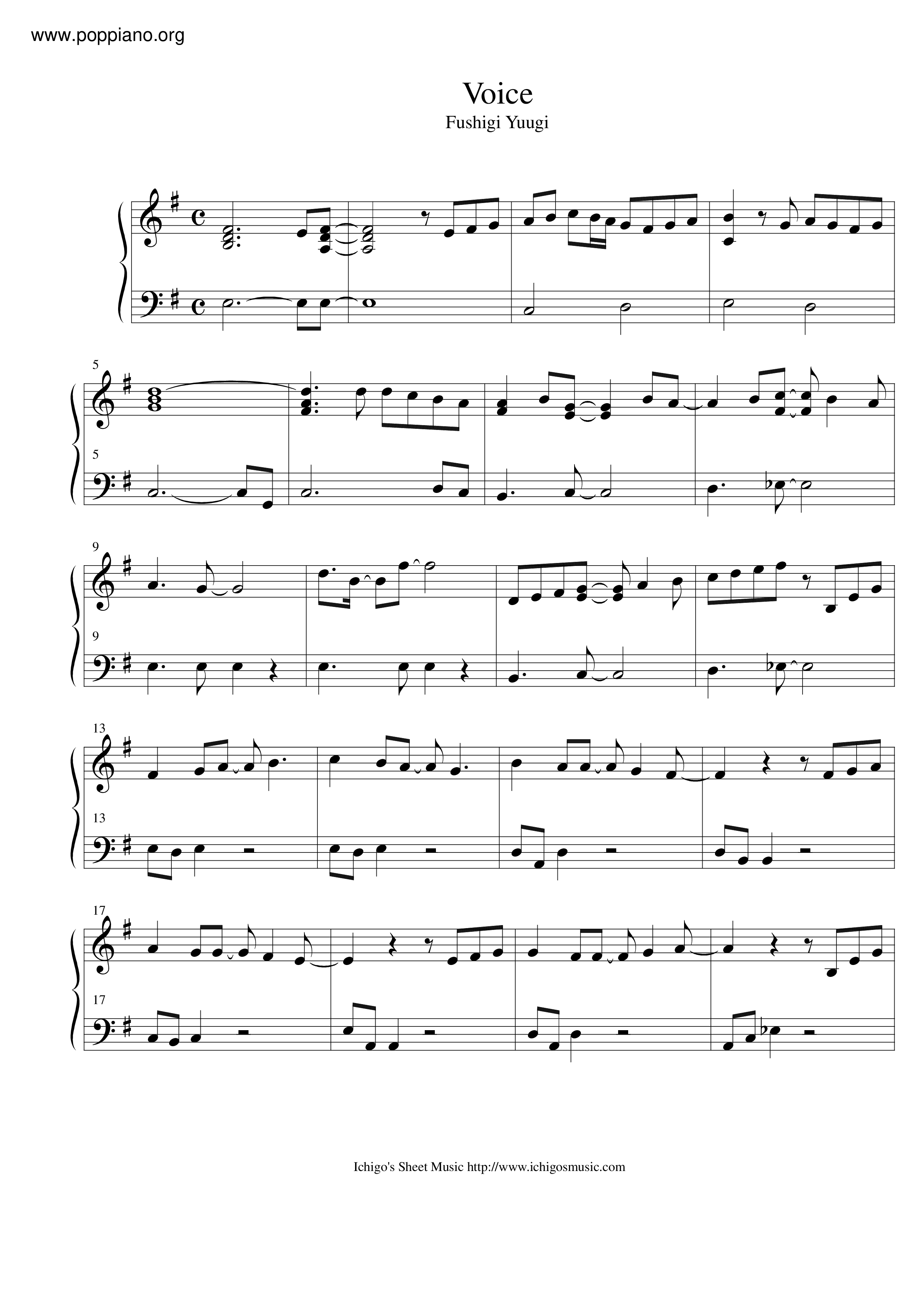 Voice琴谱
