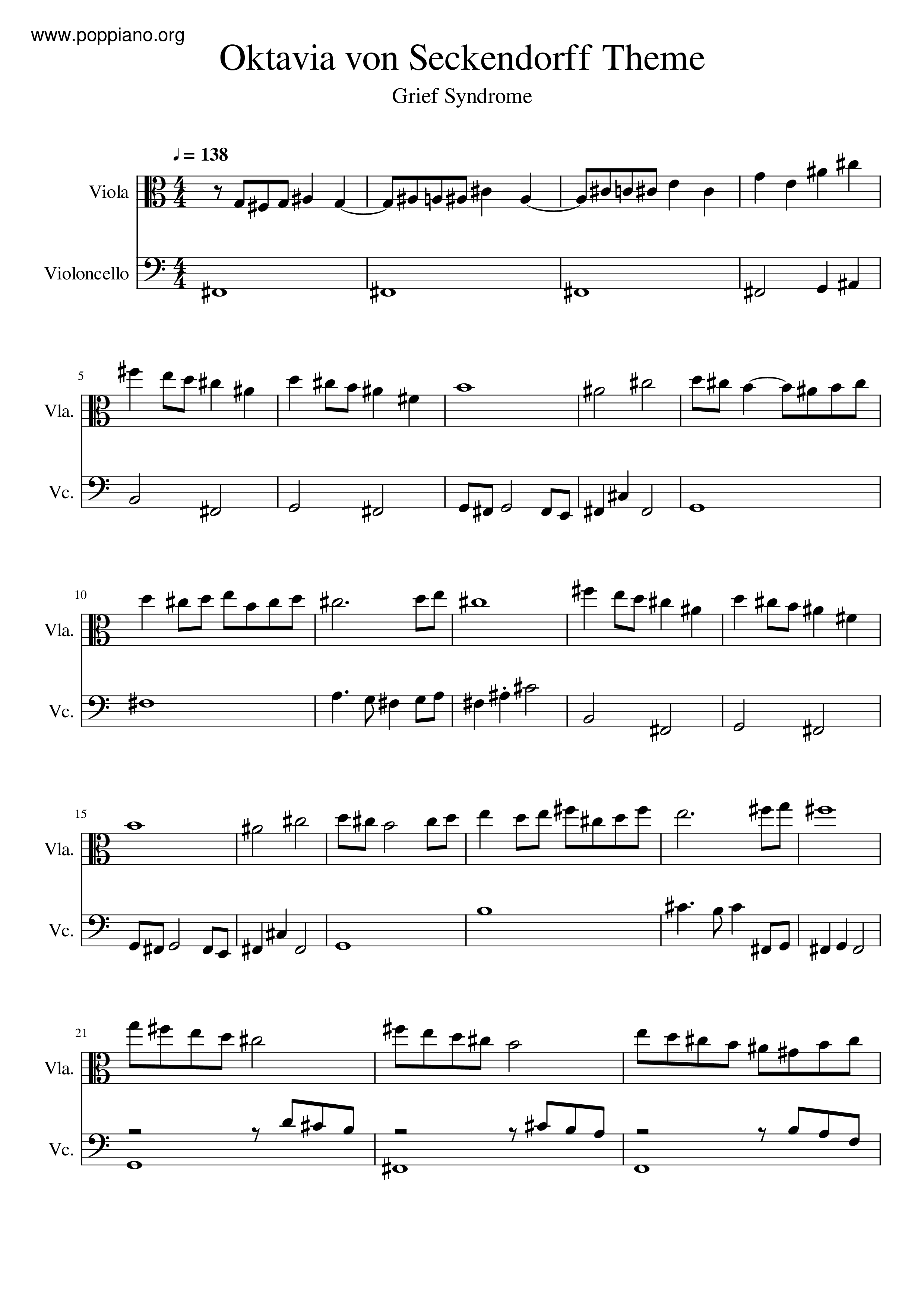 Oktavia Von Seckendorff Theme琴谱