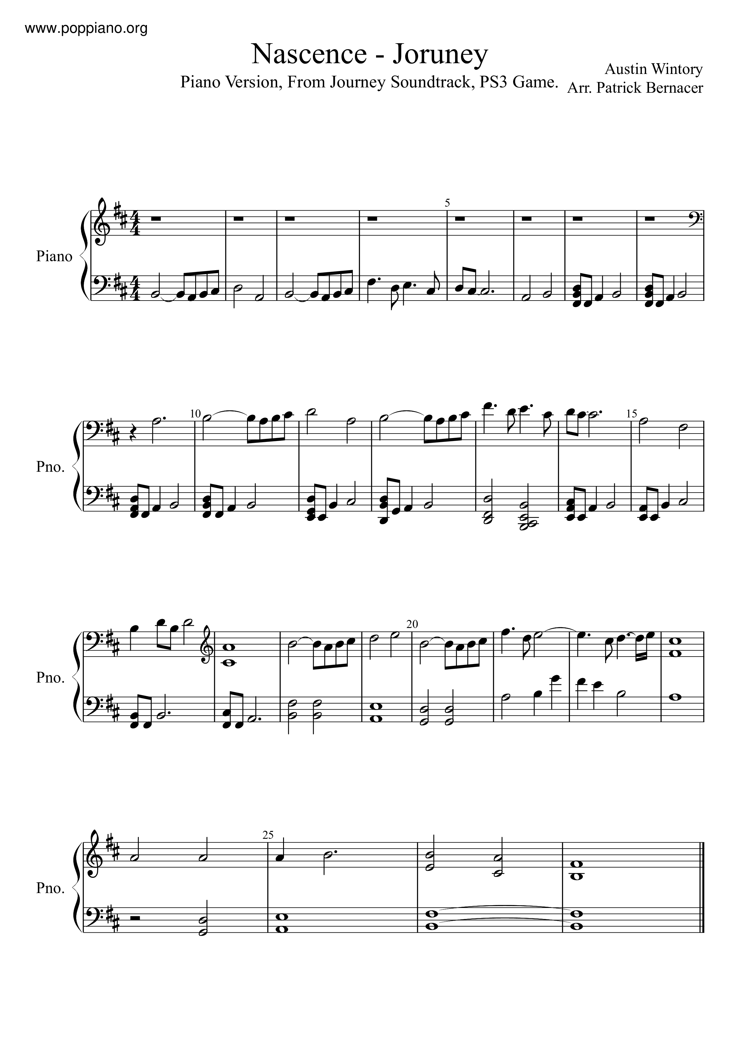 Nascence琴谱