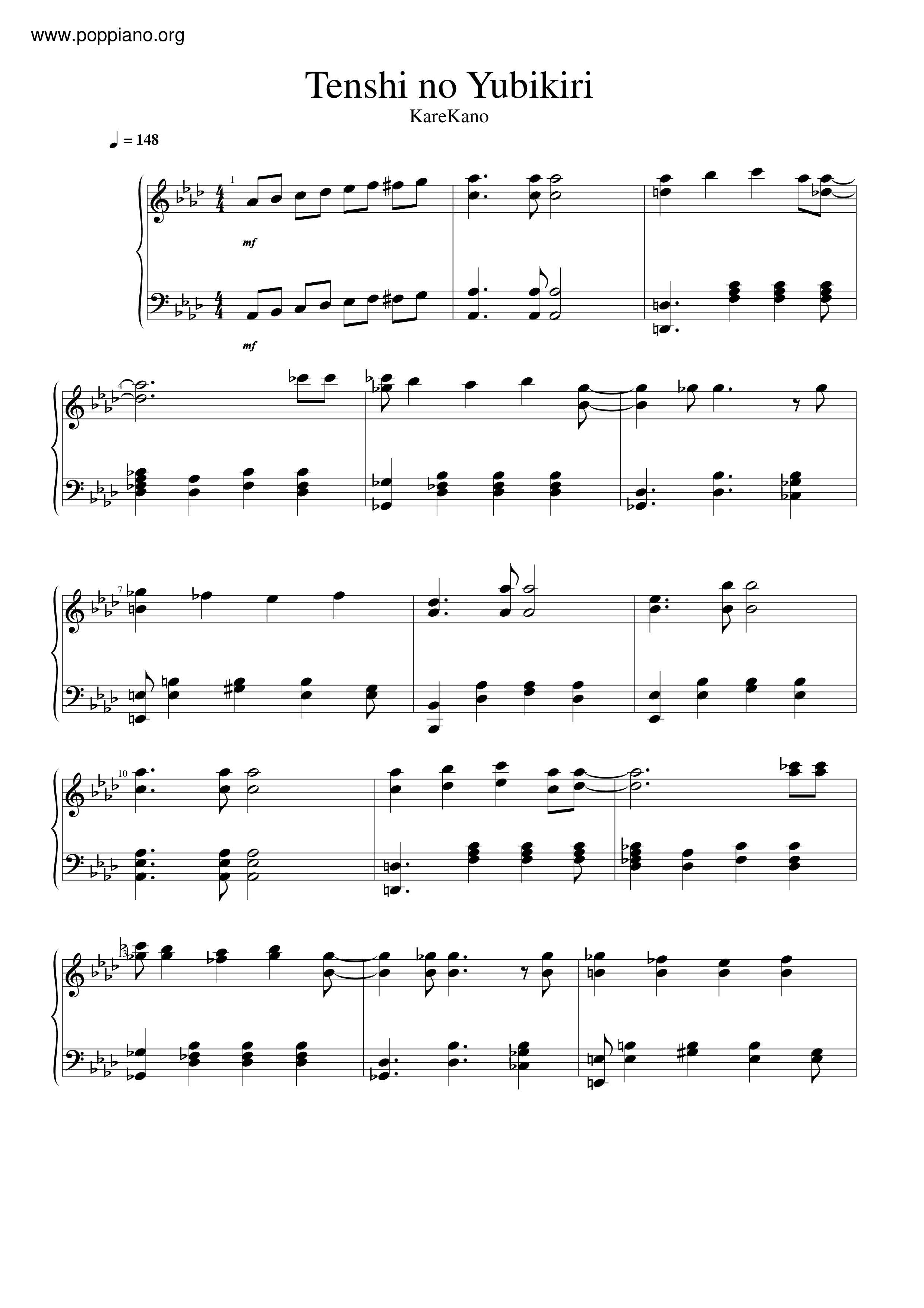 Tenshi No Yubikiri琴谱