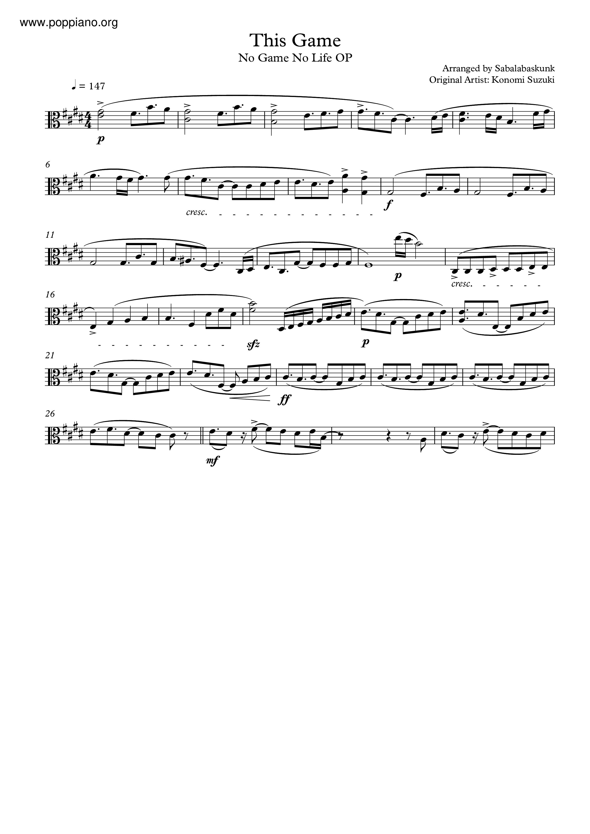 This Game琴谱