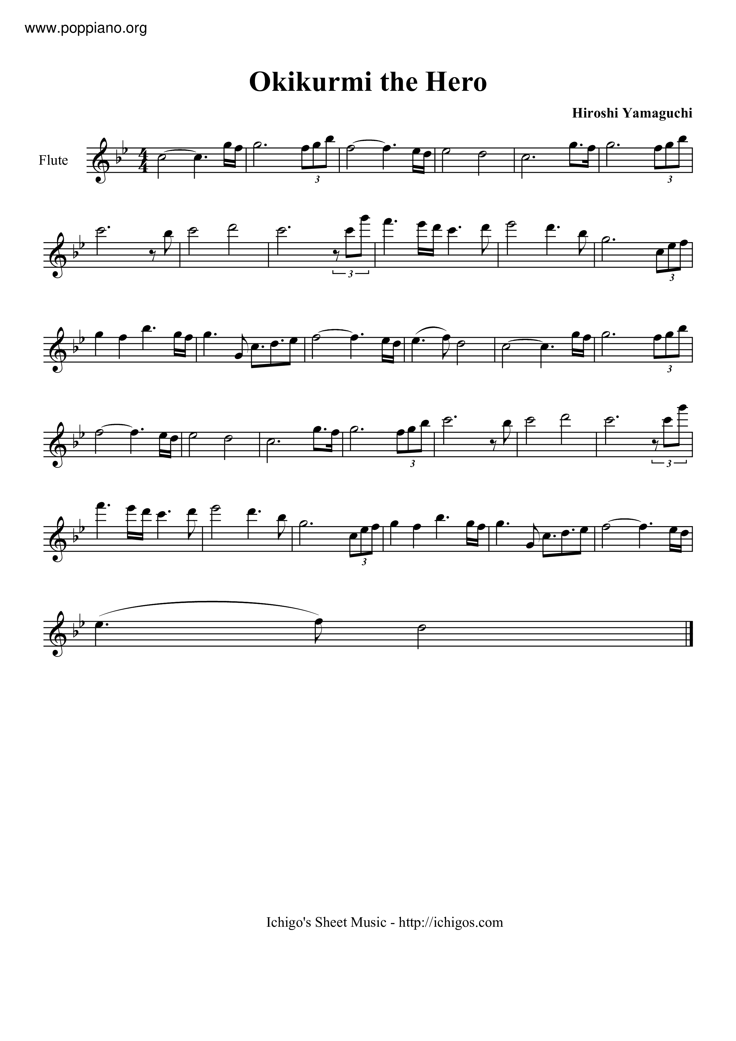 Okikurmi The Hero琴谱