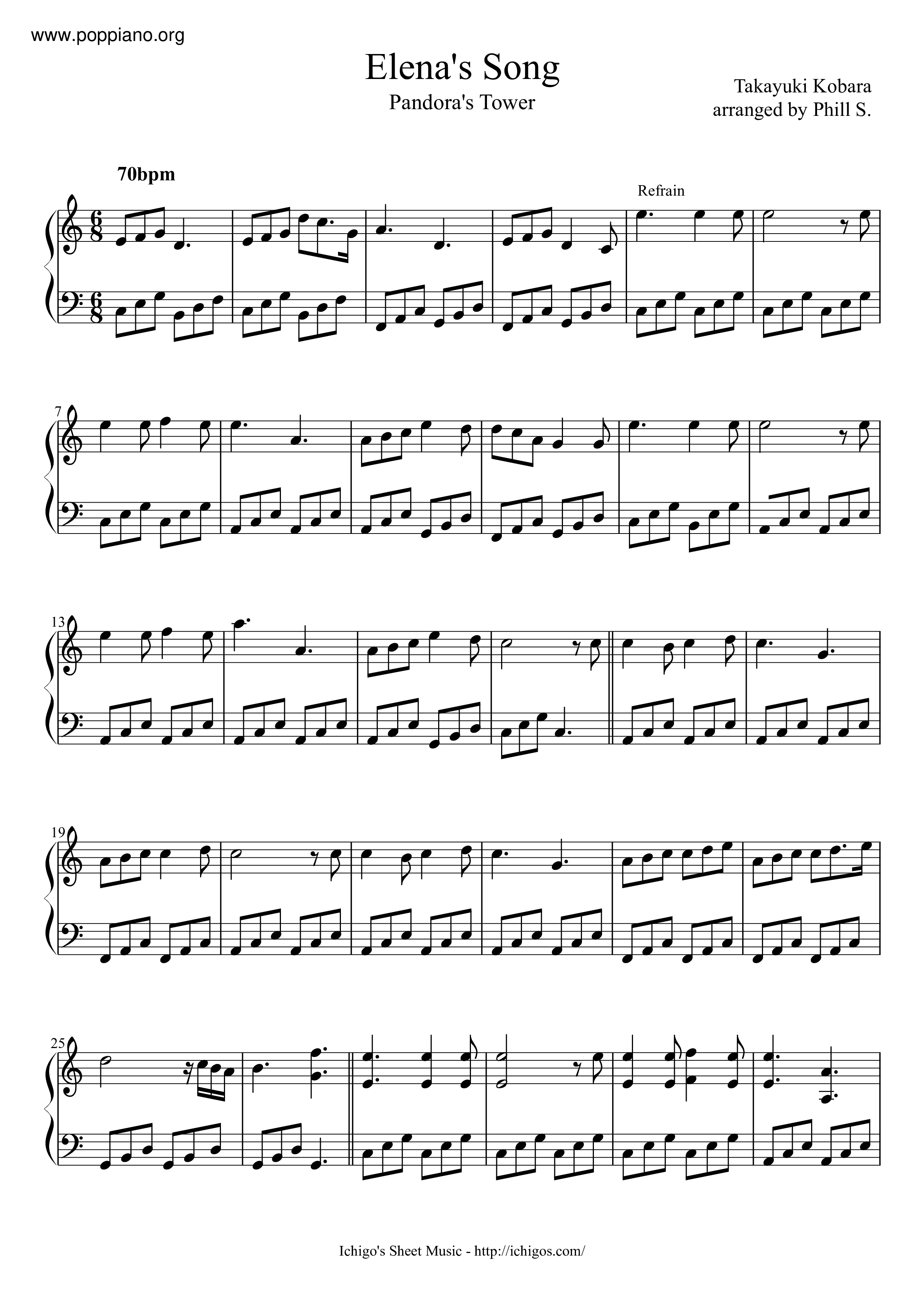 Elena's Song琴谱