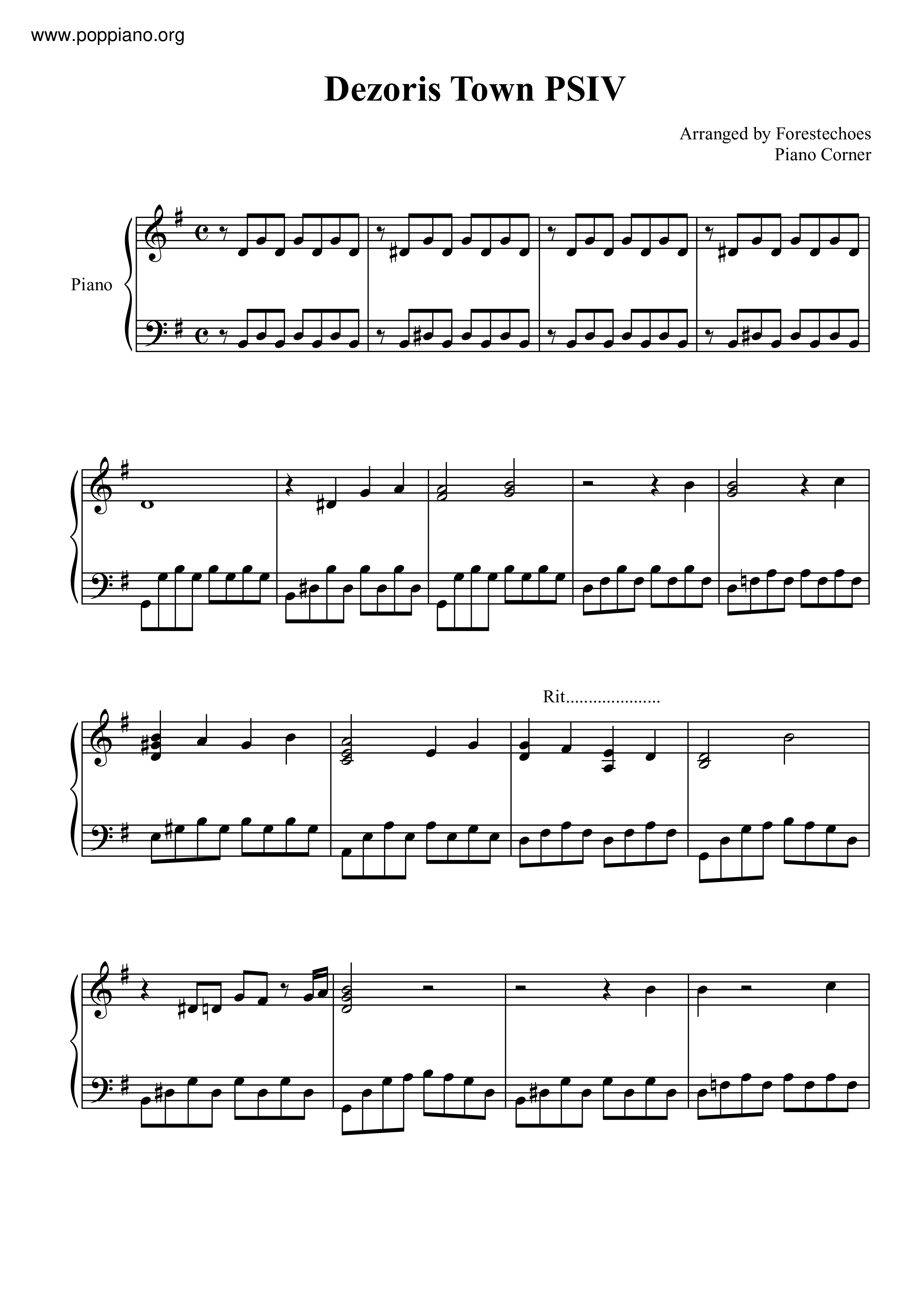 Dezoris/Dezolis Town琴谱