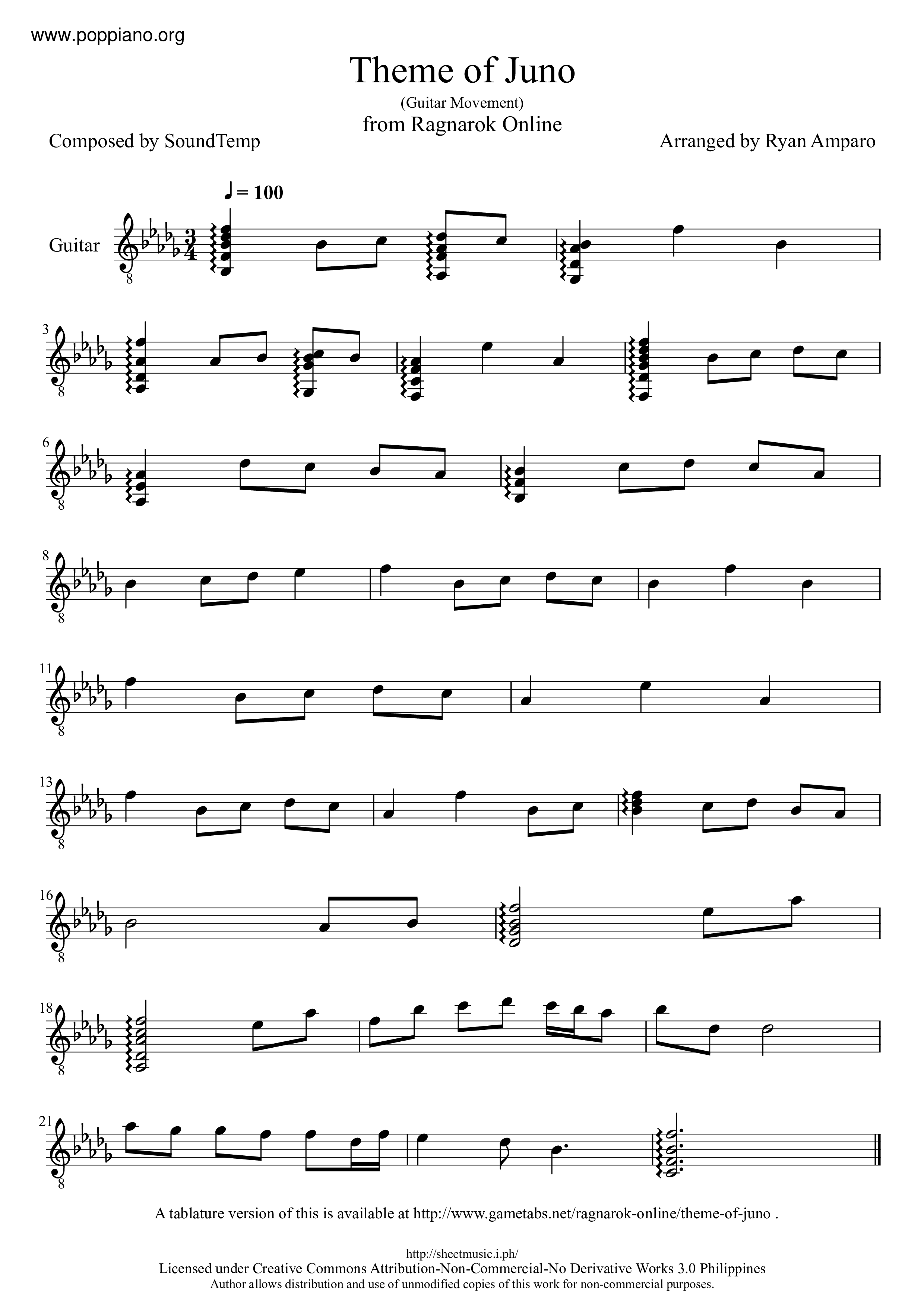 Theme Of Juno琴谱