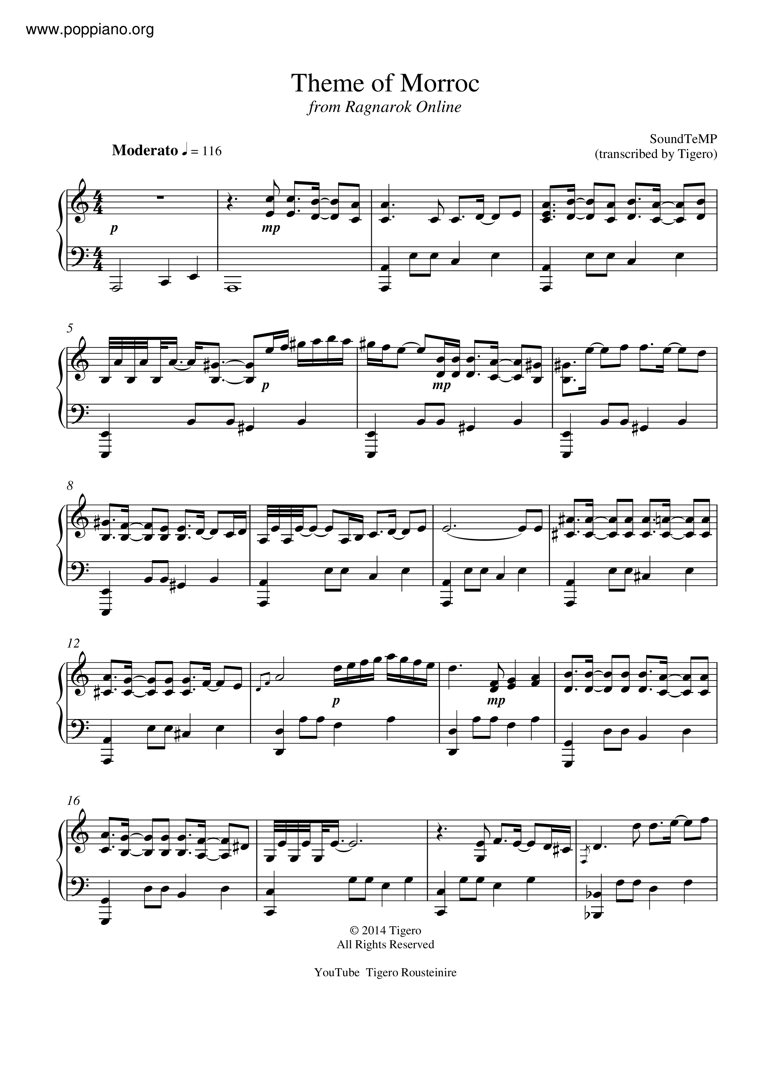 Theme Of Morroc琴谱