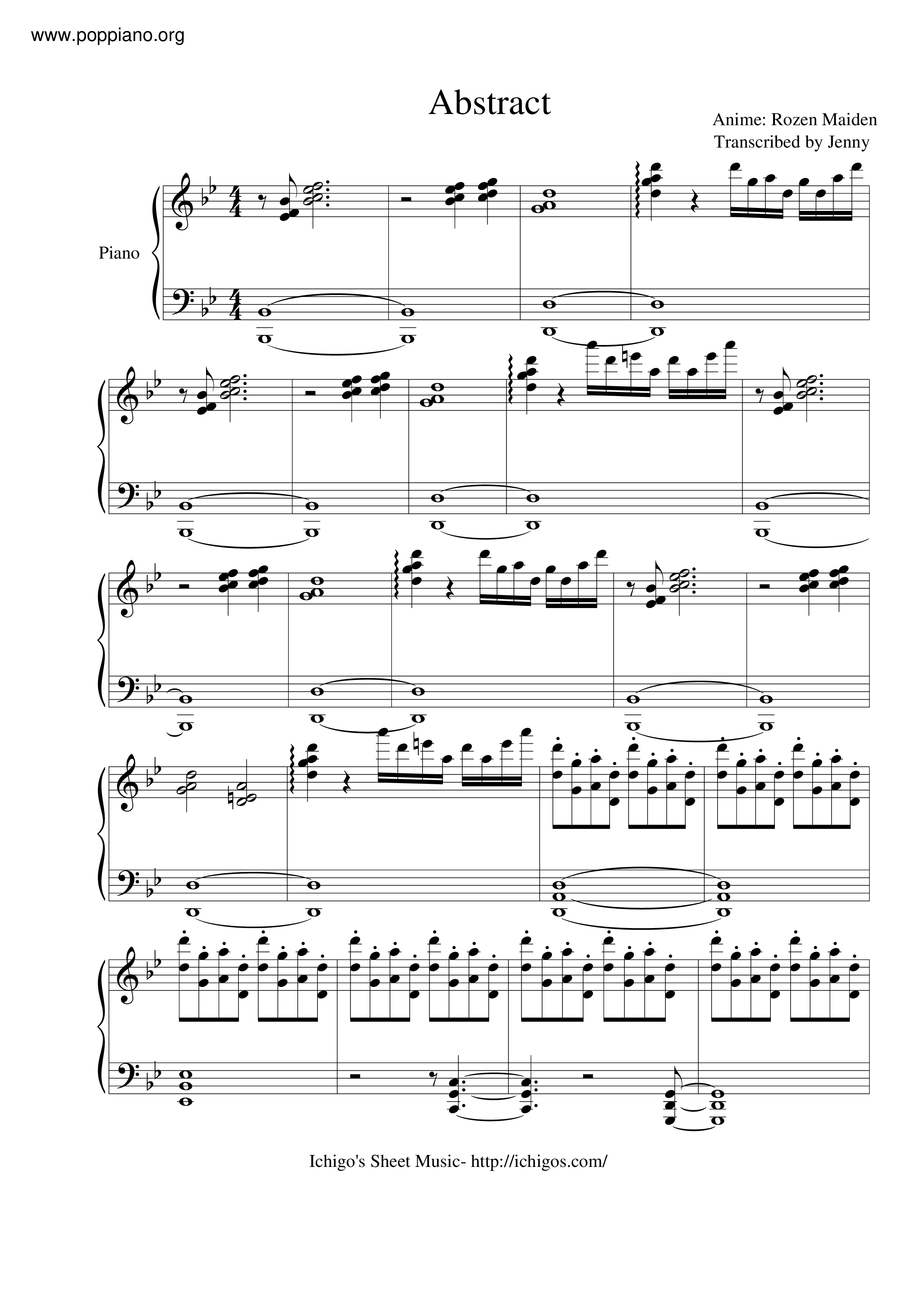 Abstract琴谱