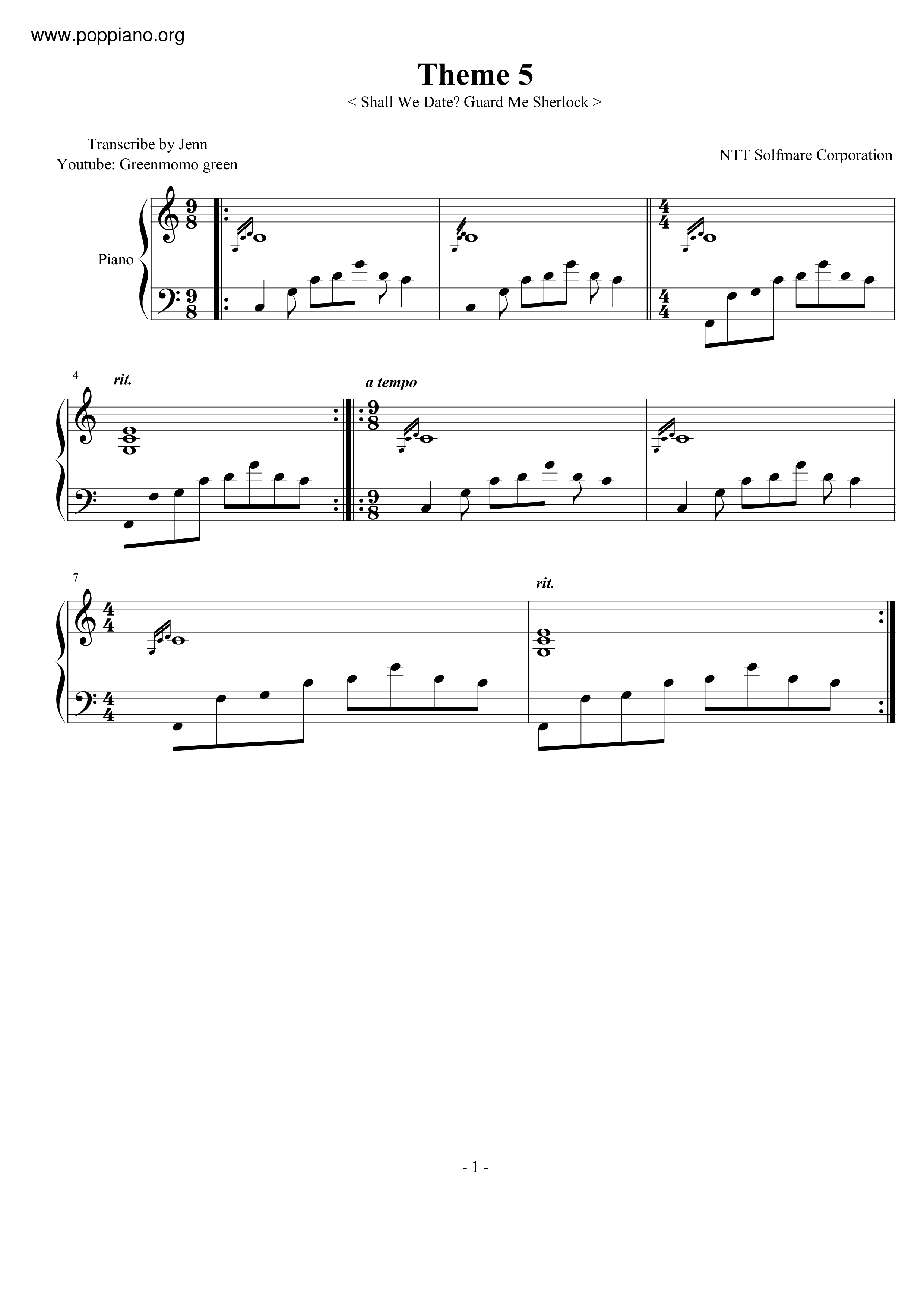 Theme 5琴谱