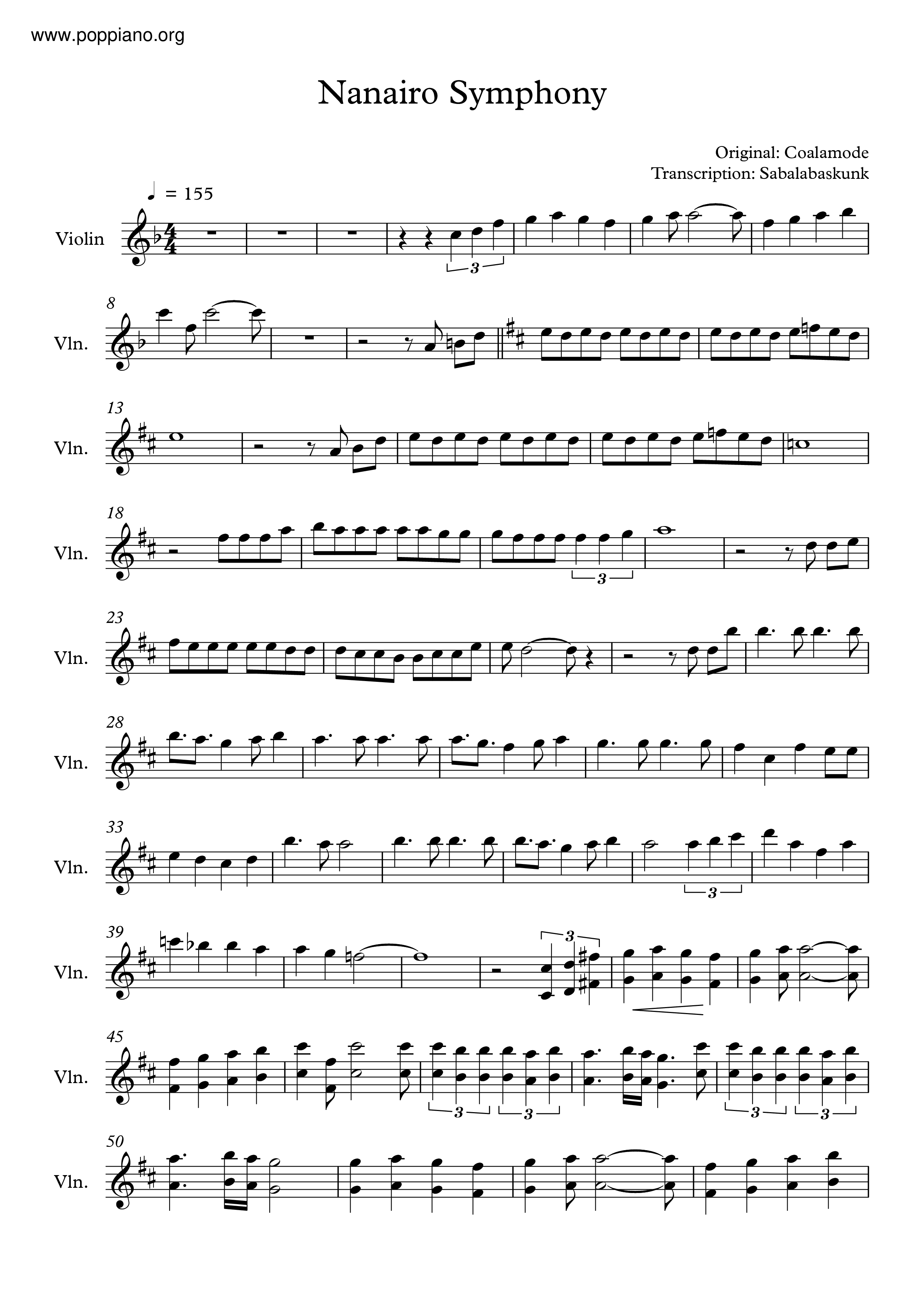 Nanairo Symphony琴谱