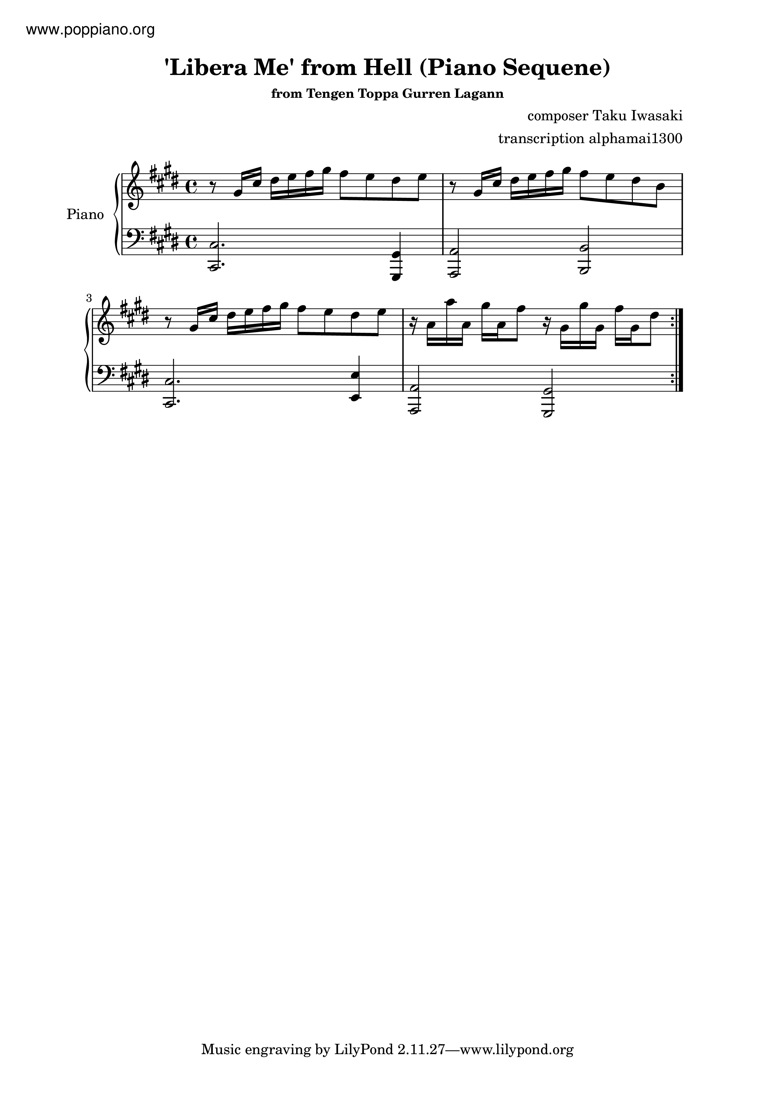 Libera Me From Hell Piano Sequence琴谱