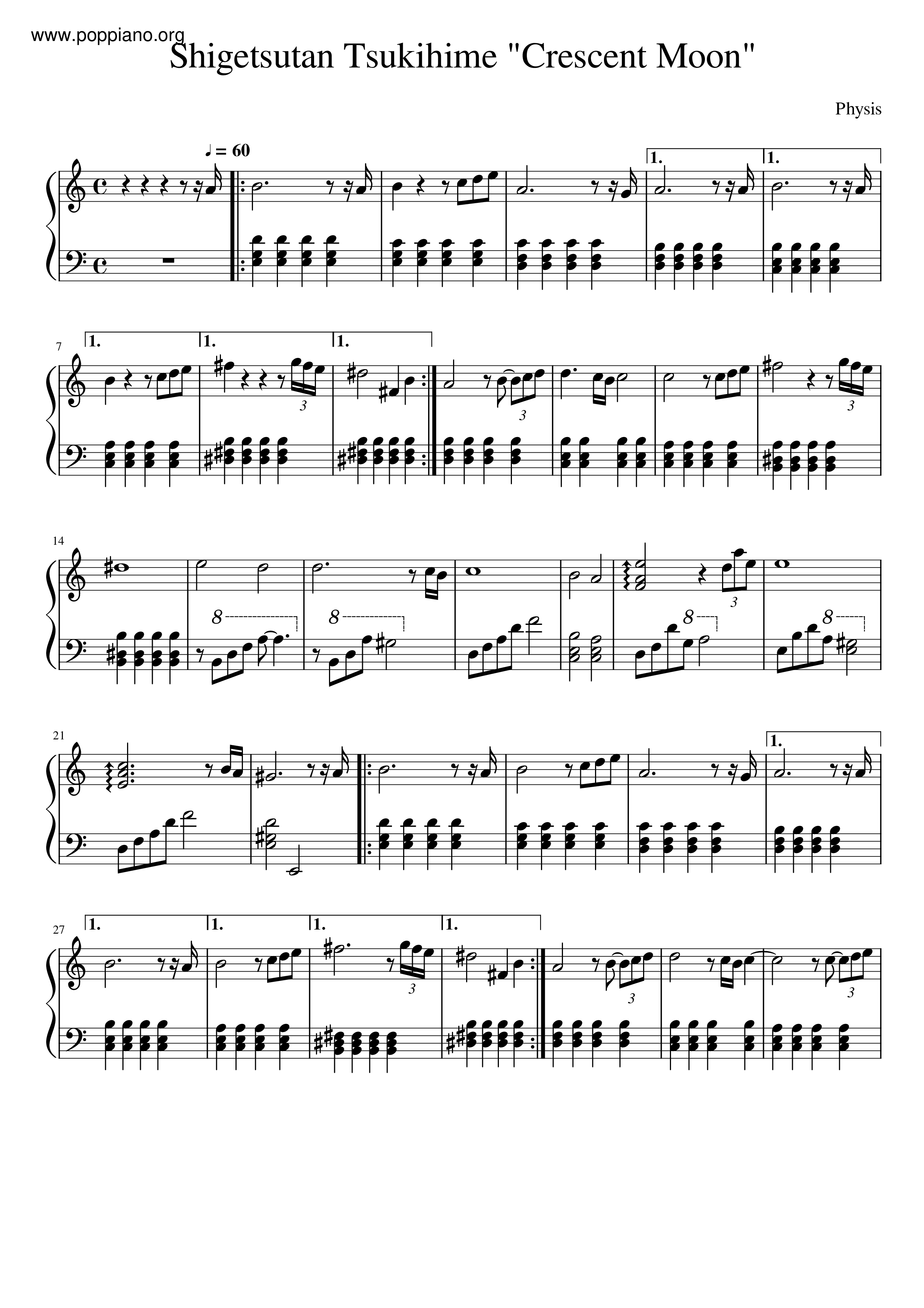 Crescent Moon琴谱