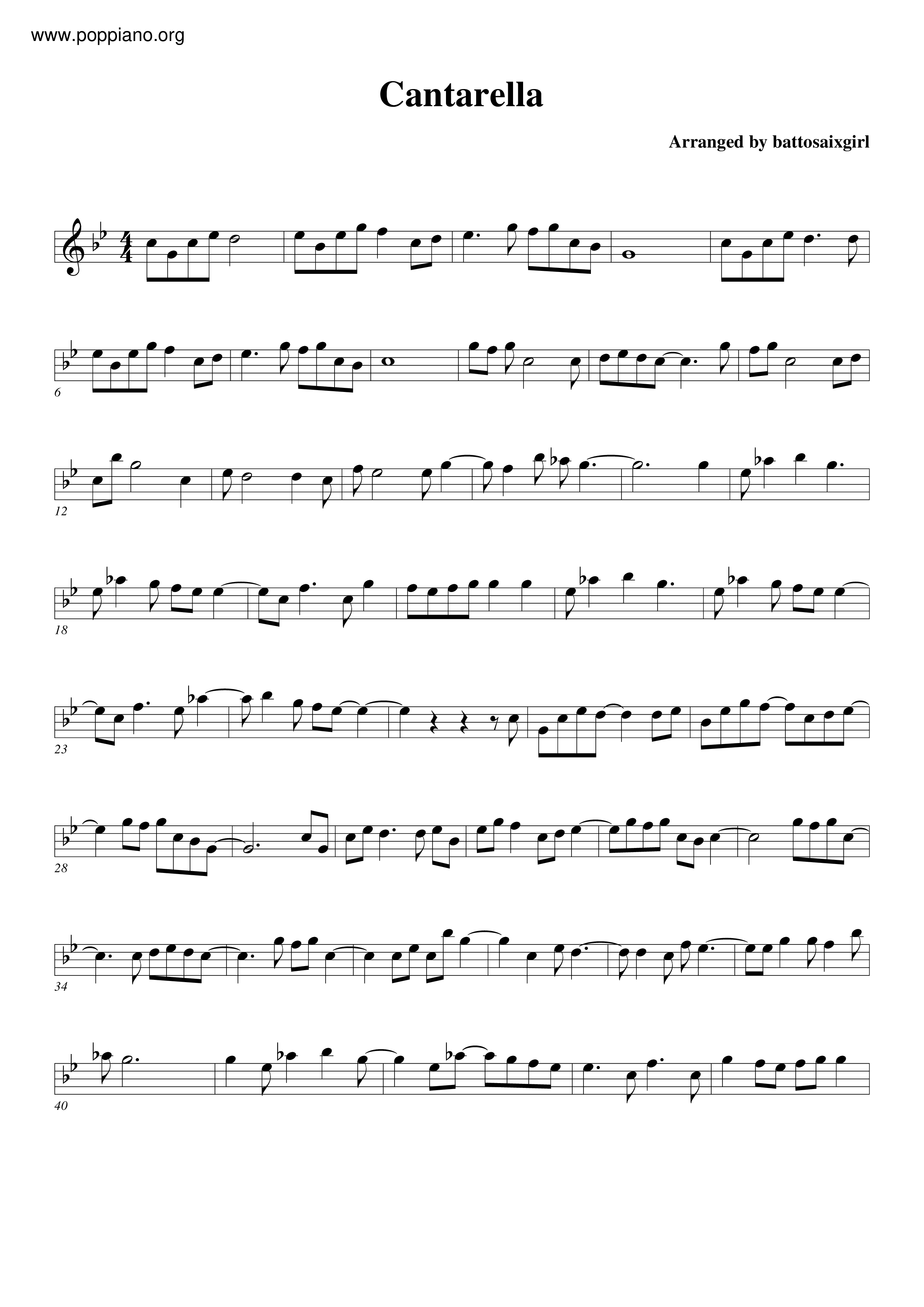 Cantarella琴谱