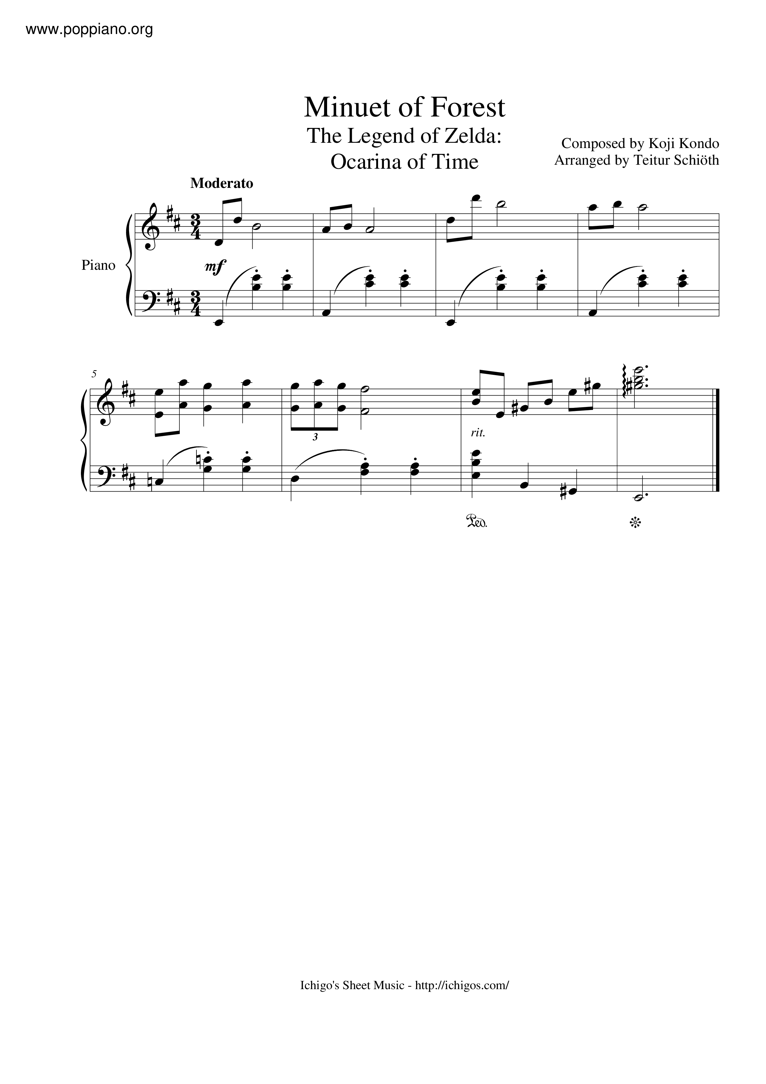 Minuet Of Forest琴谱