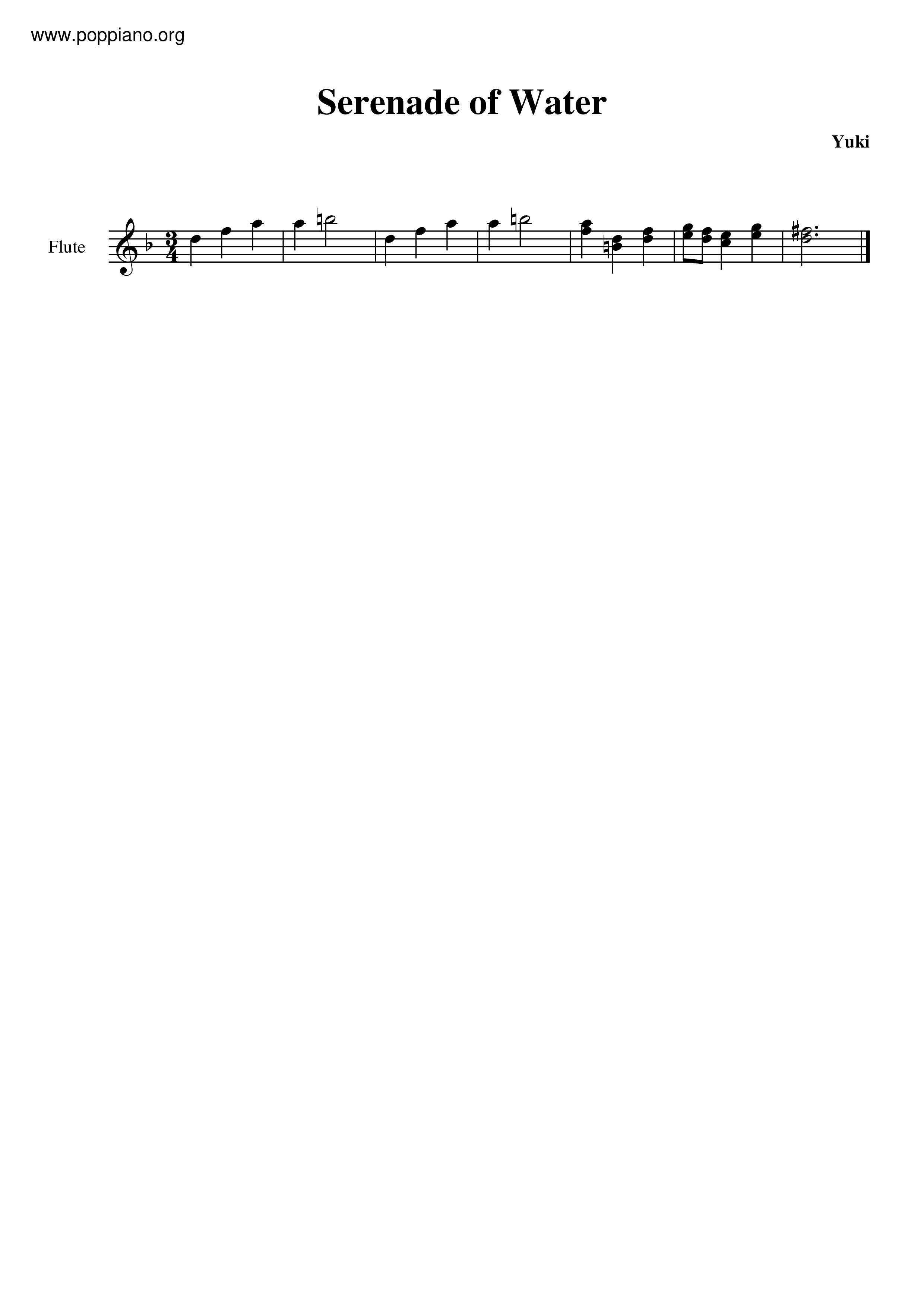 Serenade Of Water琴谱