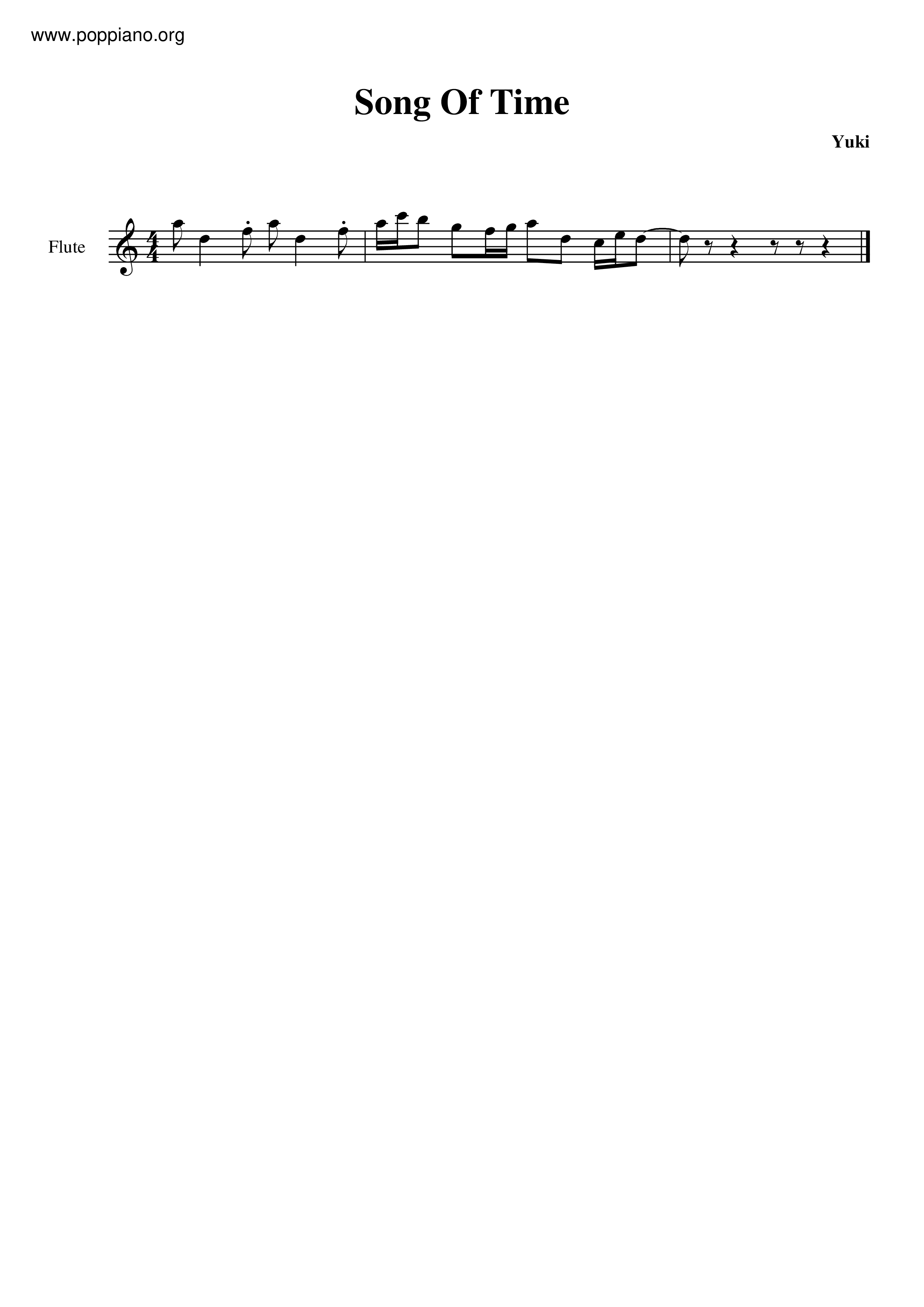 Song Of Time琴谱