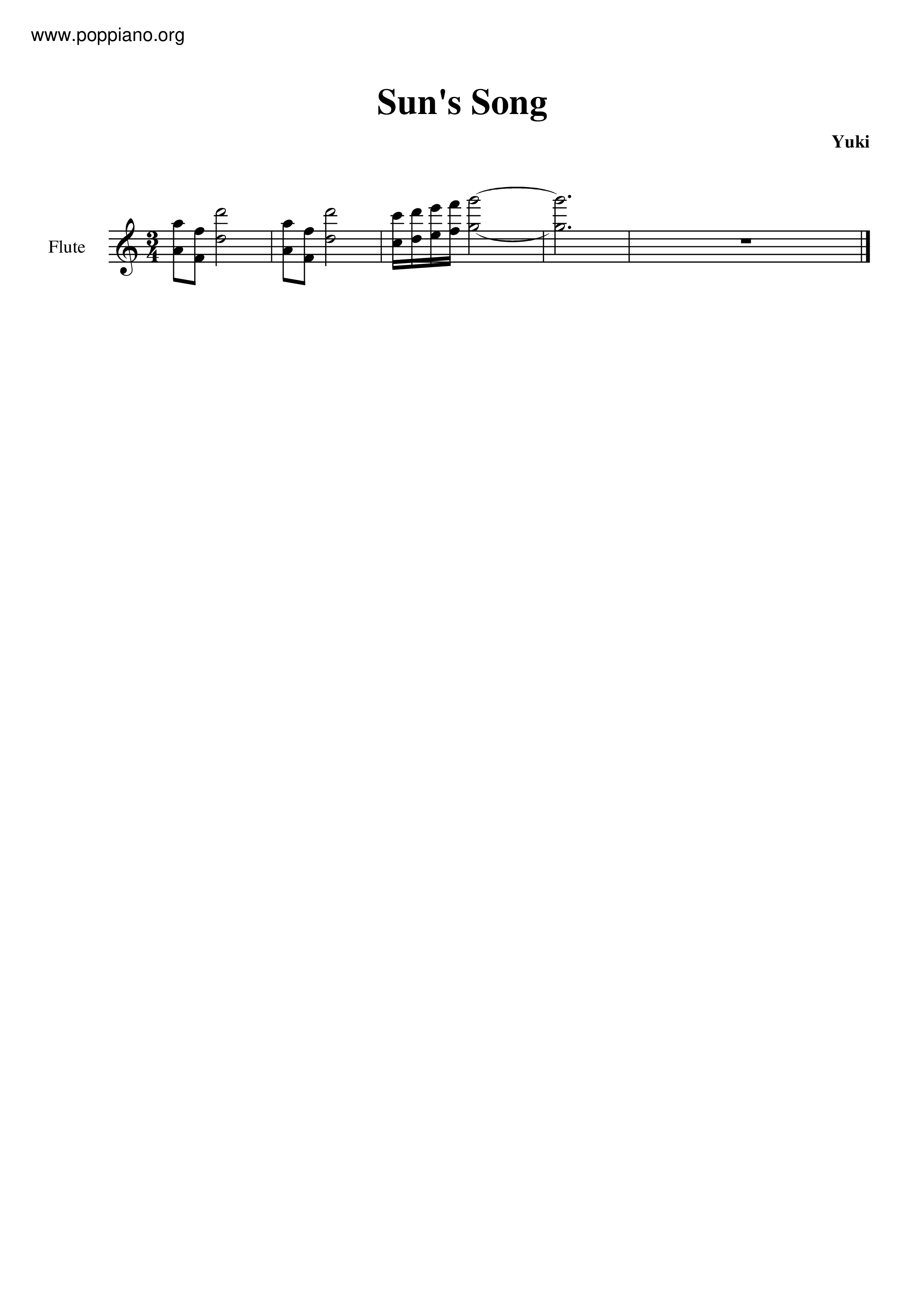 Sun's Song琴谱
