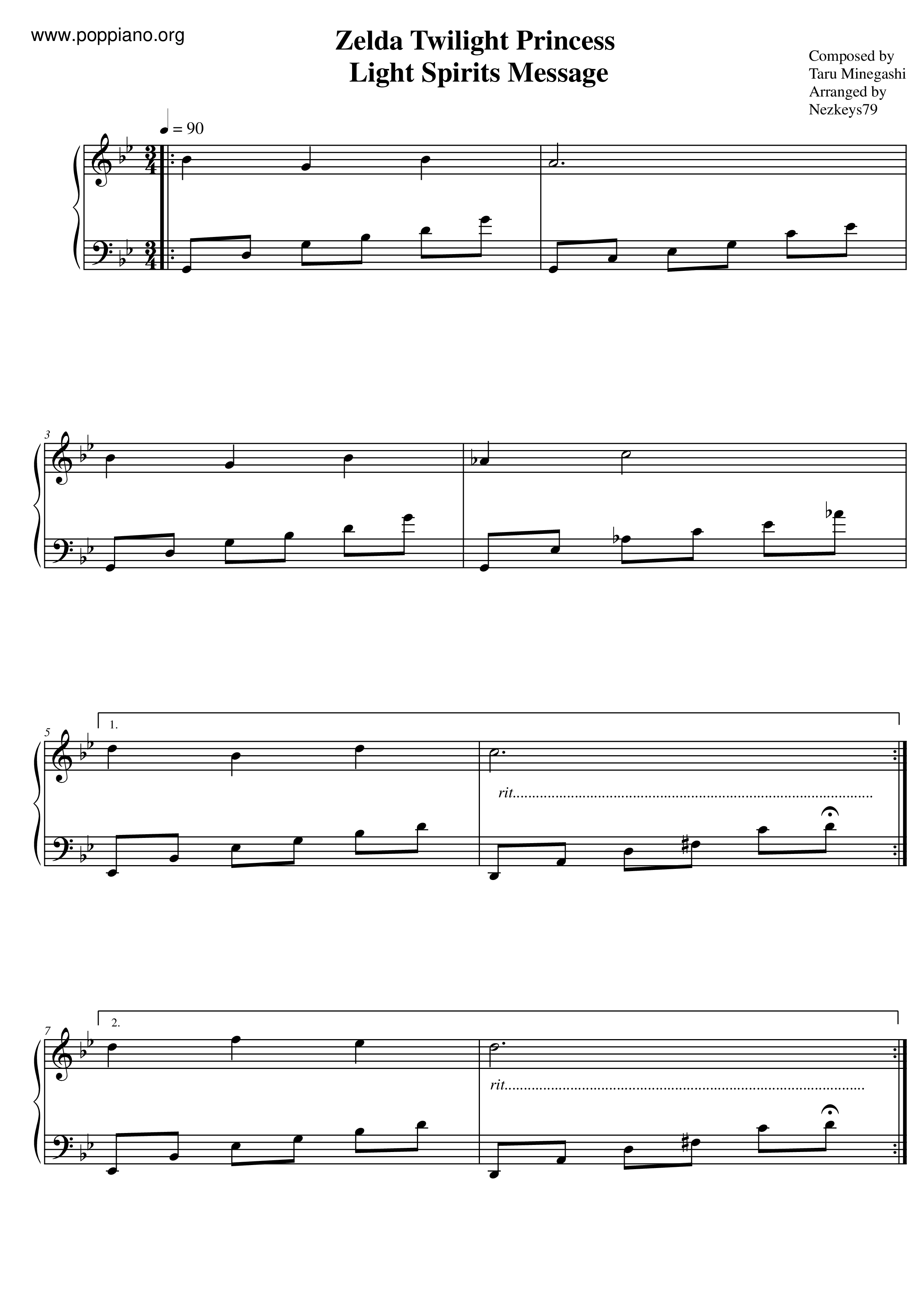 Light Spirits Message琴谱