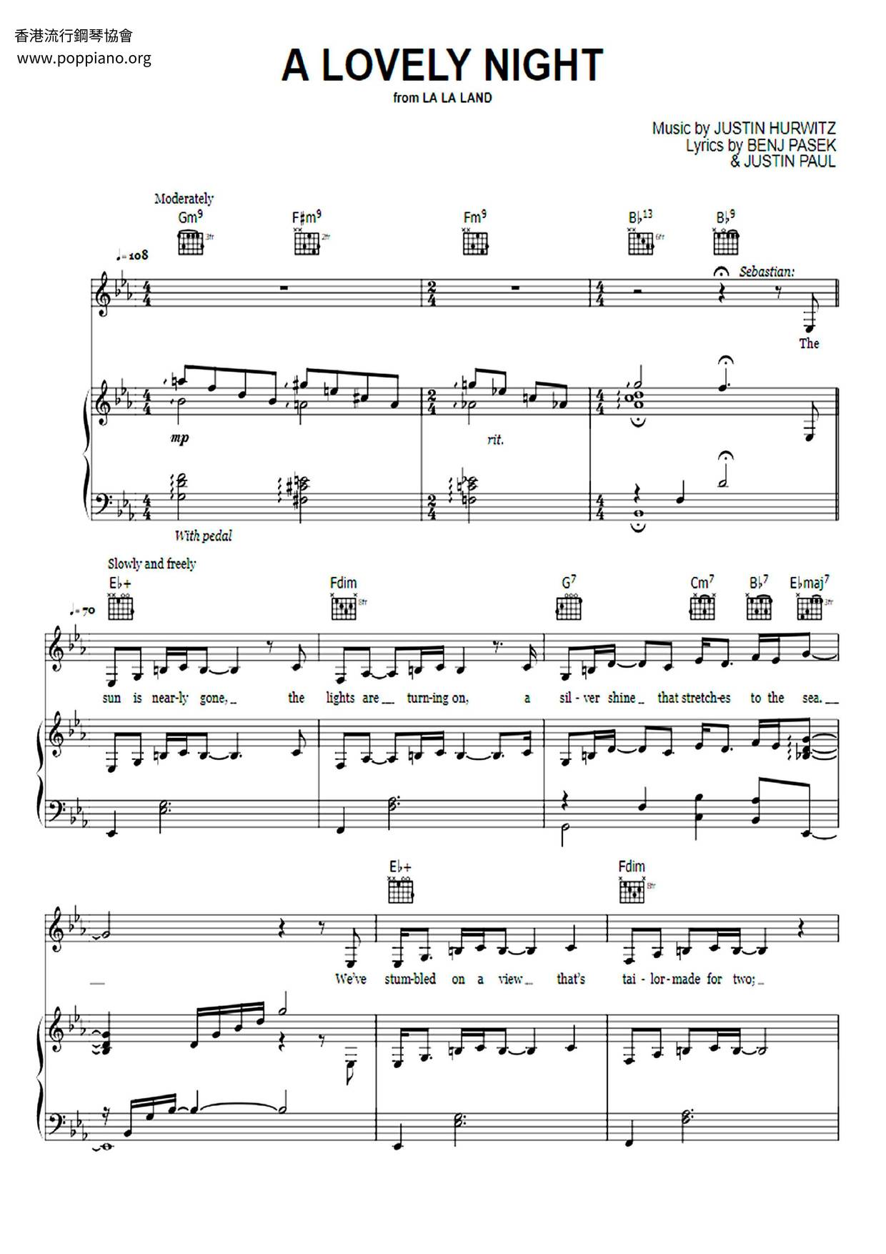 La La Land - A Lovely Night琴谱