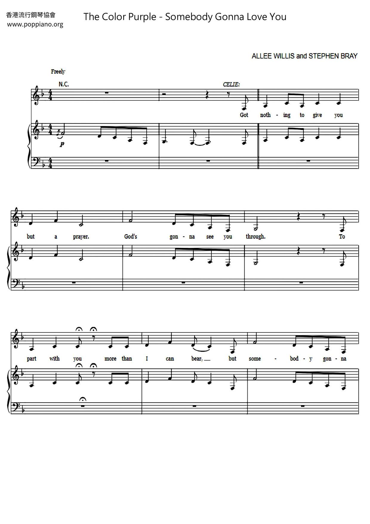 Somebody Gonna Love You琴谱