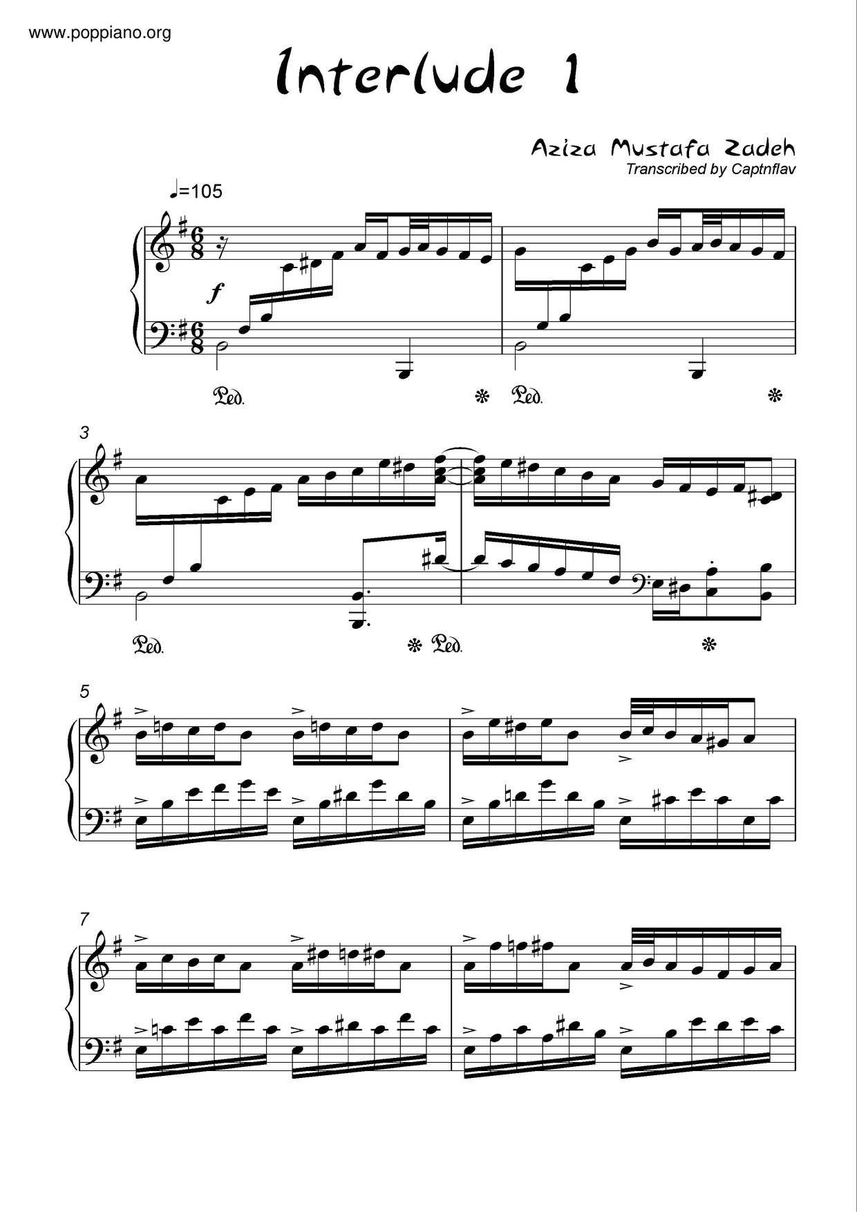 Interlude 1琴谱