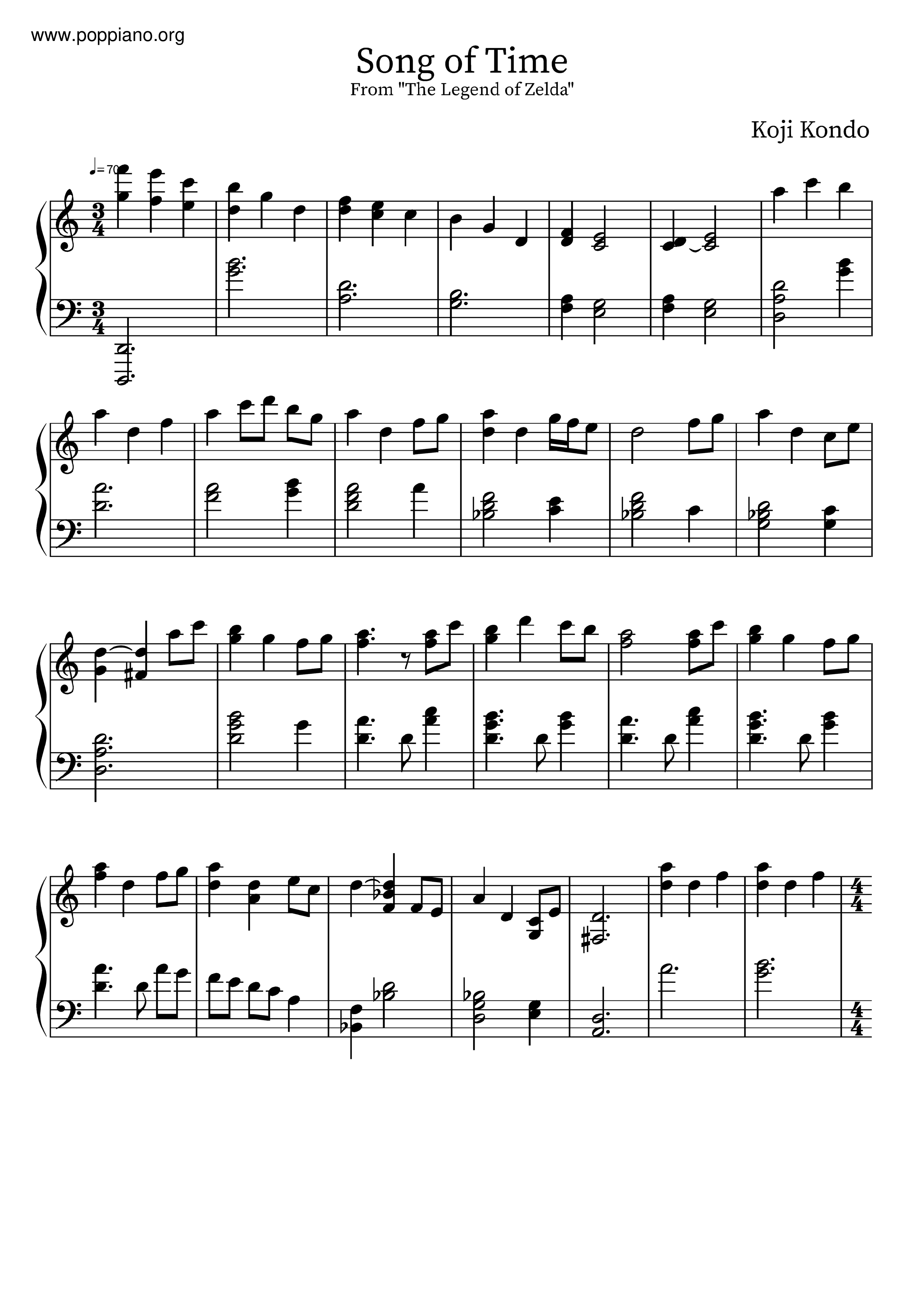 Song Of Time琴谱