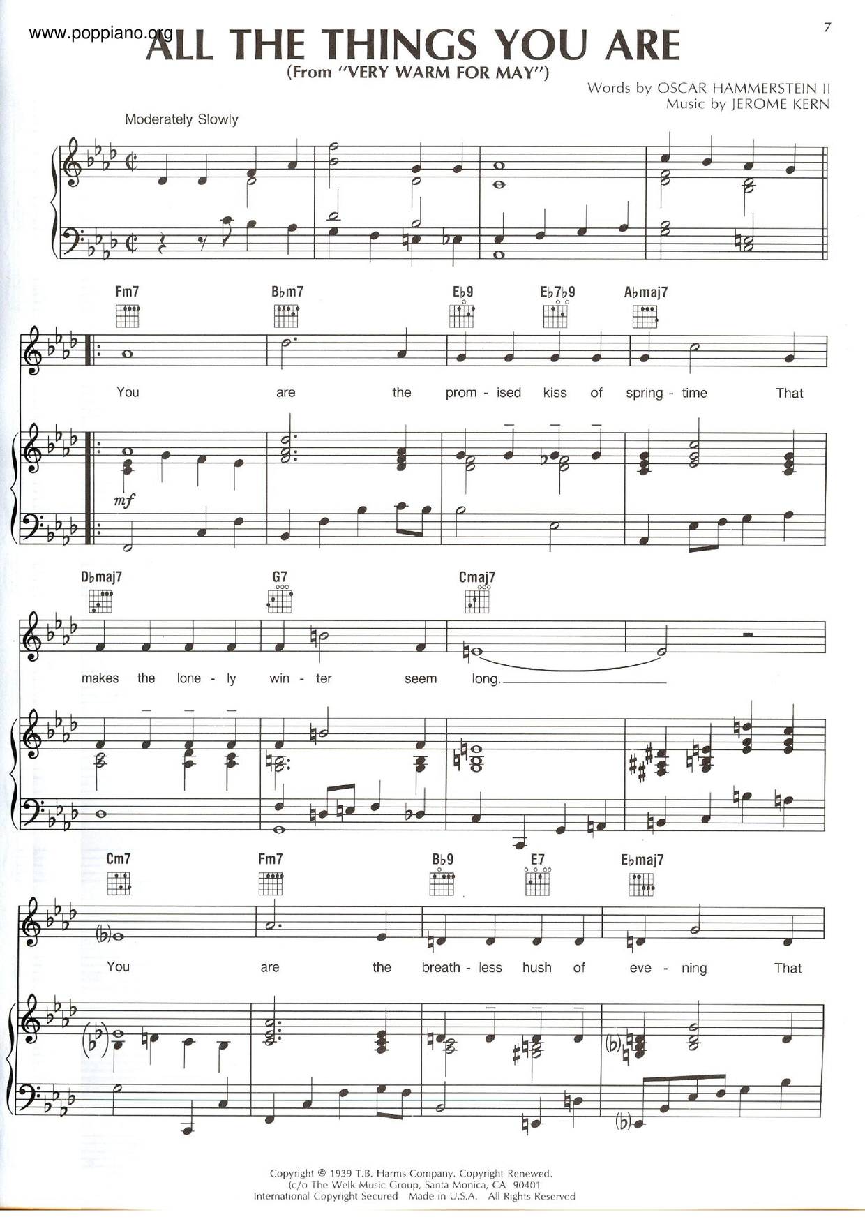 All The Things You Are琴谱