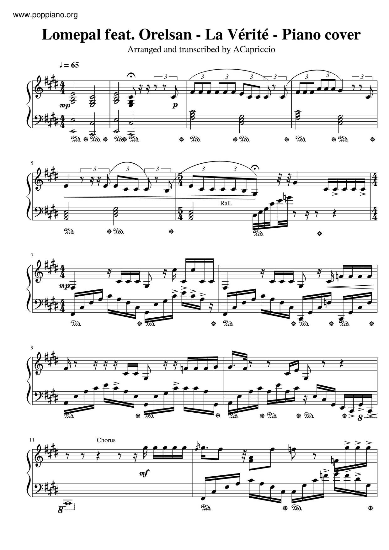 La Verite琴谱