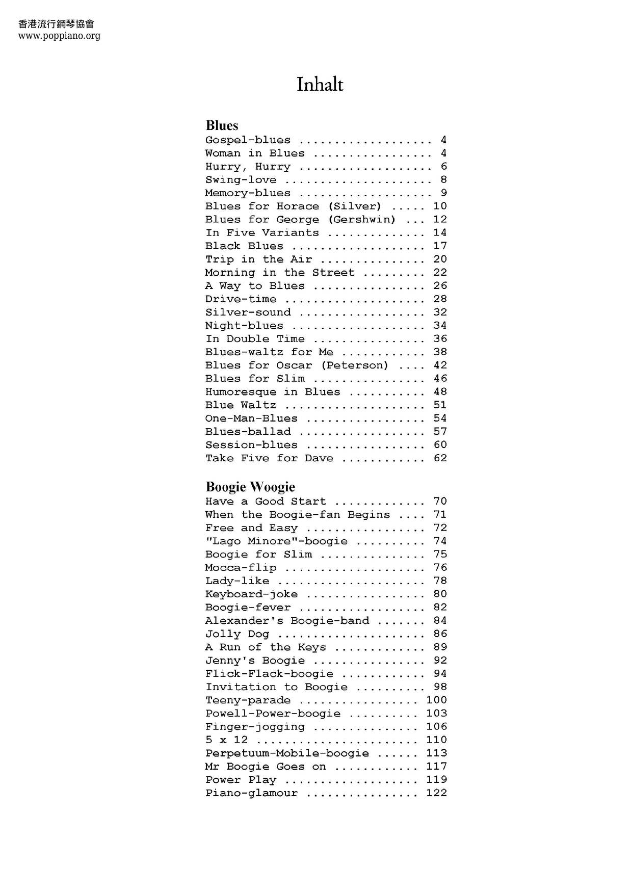 Blues & Boogie Woogie Book 125 Pages琴谱