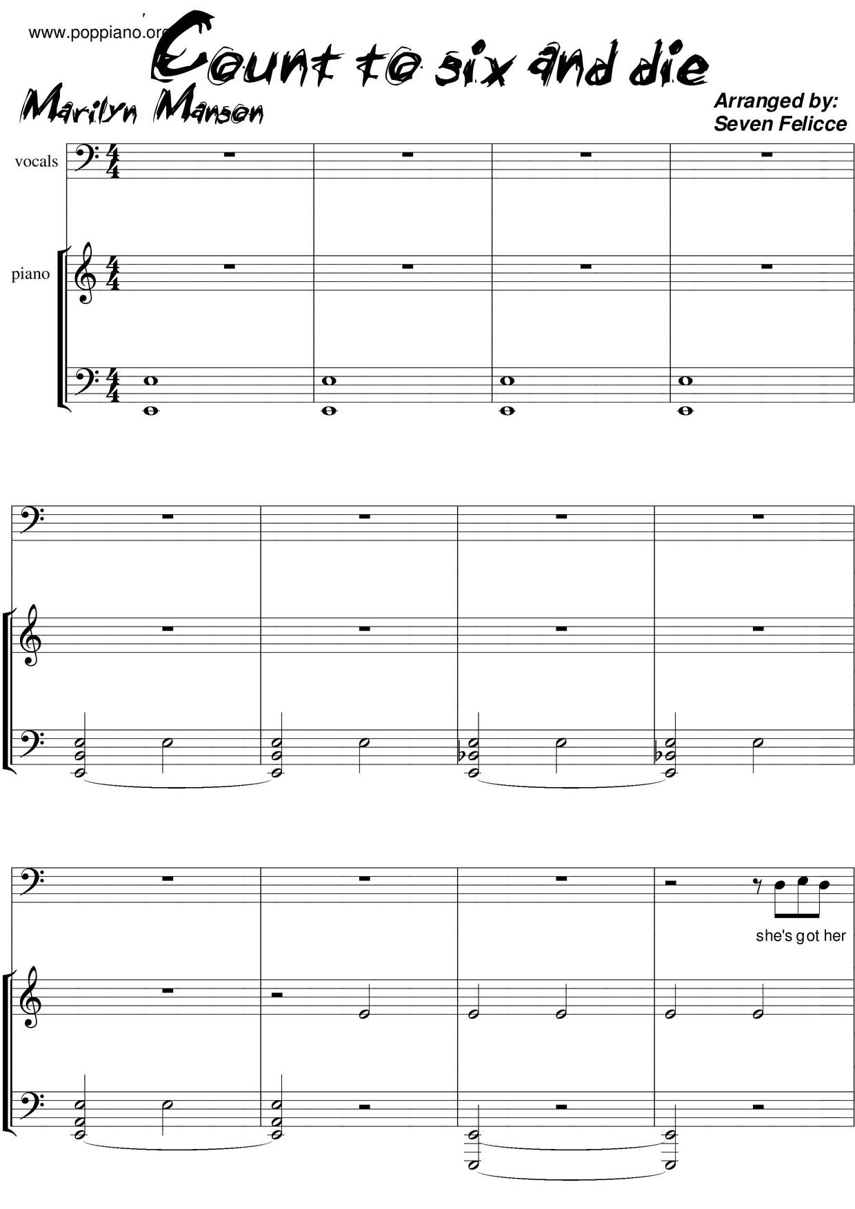 Count To Six And Die琴谱