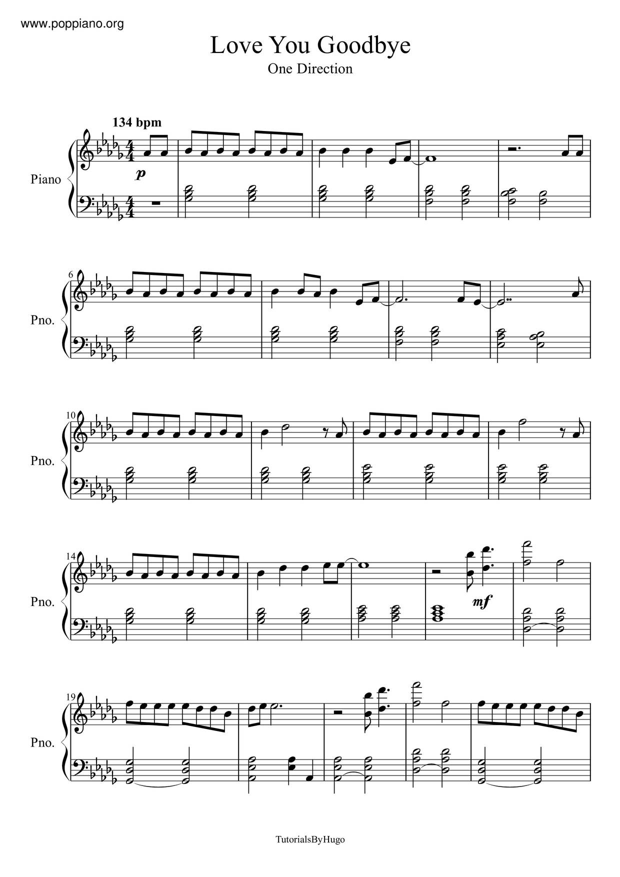 Love You Goodbye琴谱