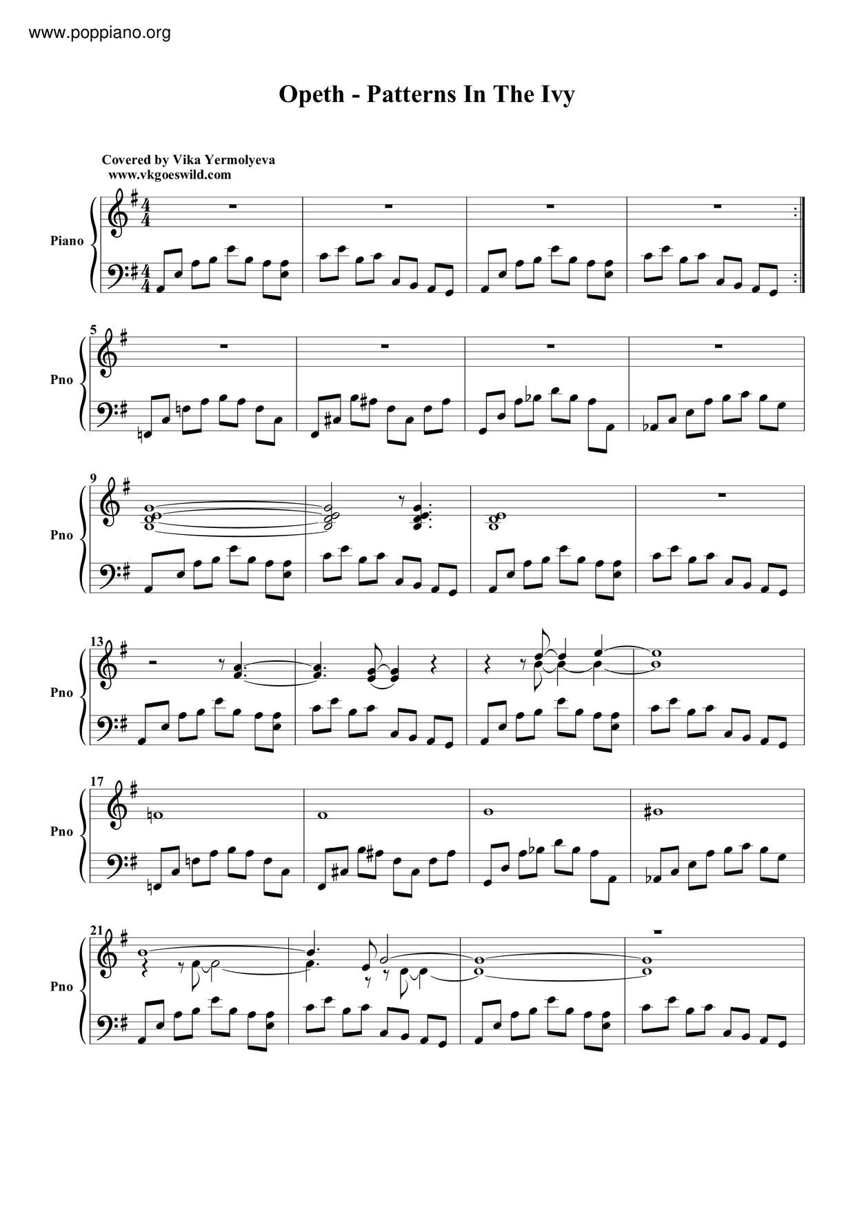Patterns In The Ivy琴谱