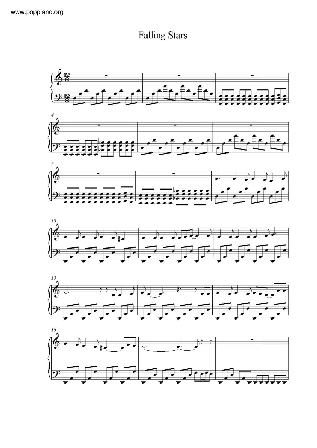 Falling Stars琴谱